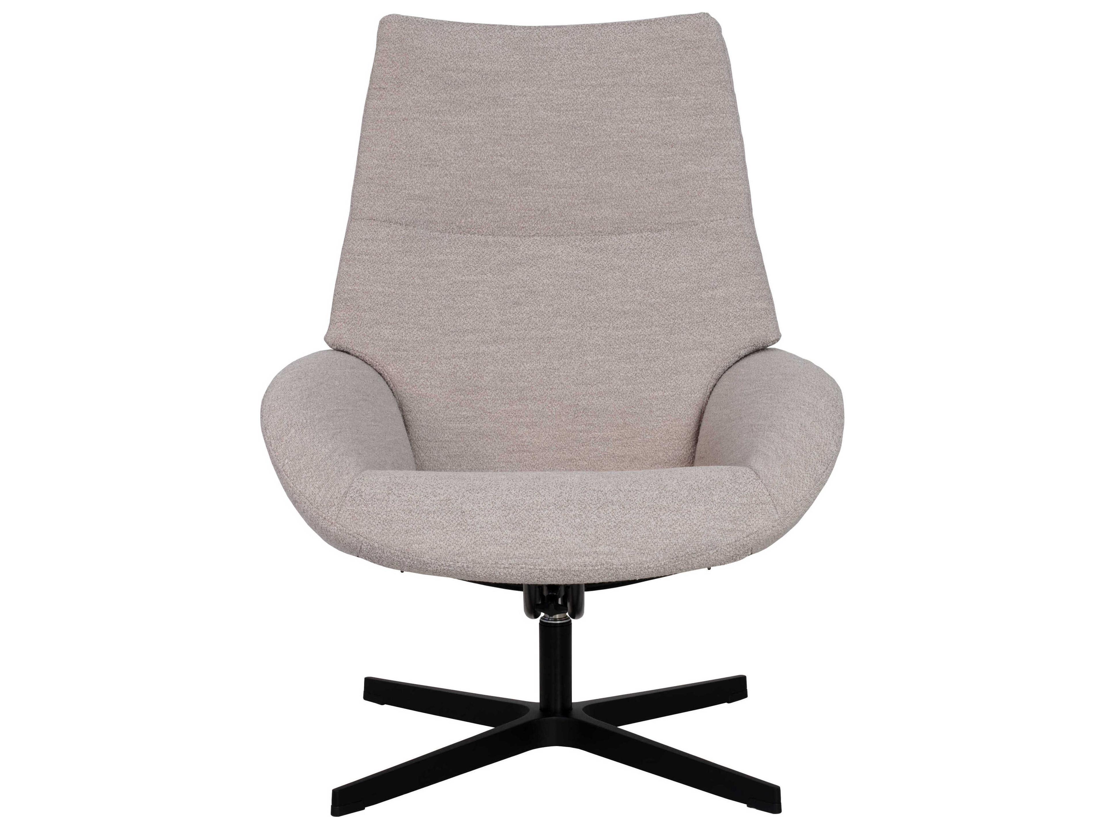 Kebe Lotus Alpine Natural Fabric Swivel Accent Chair with Footrest