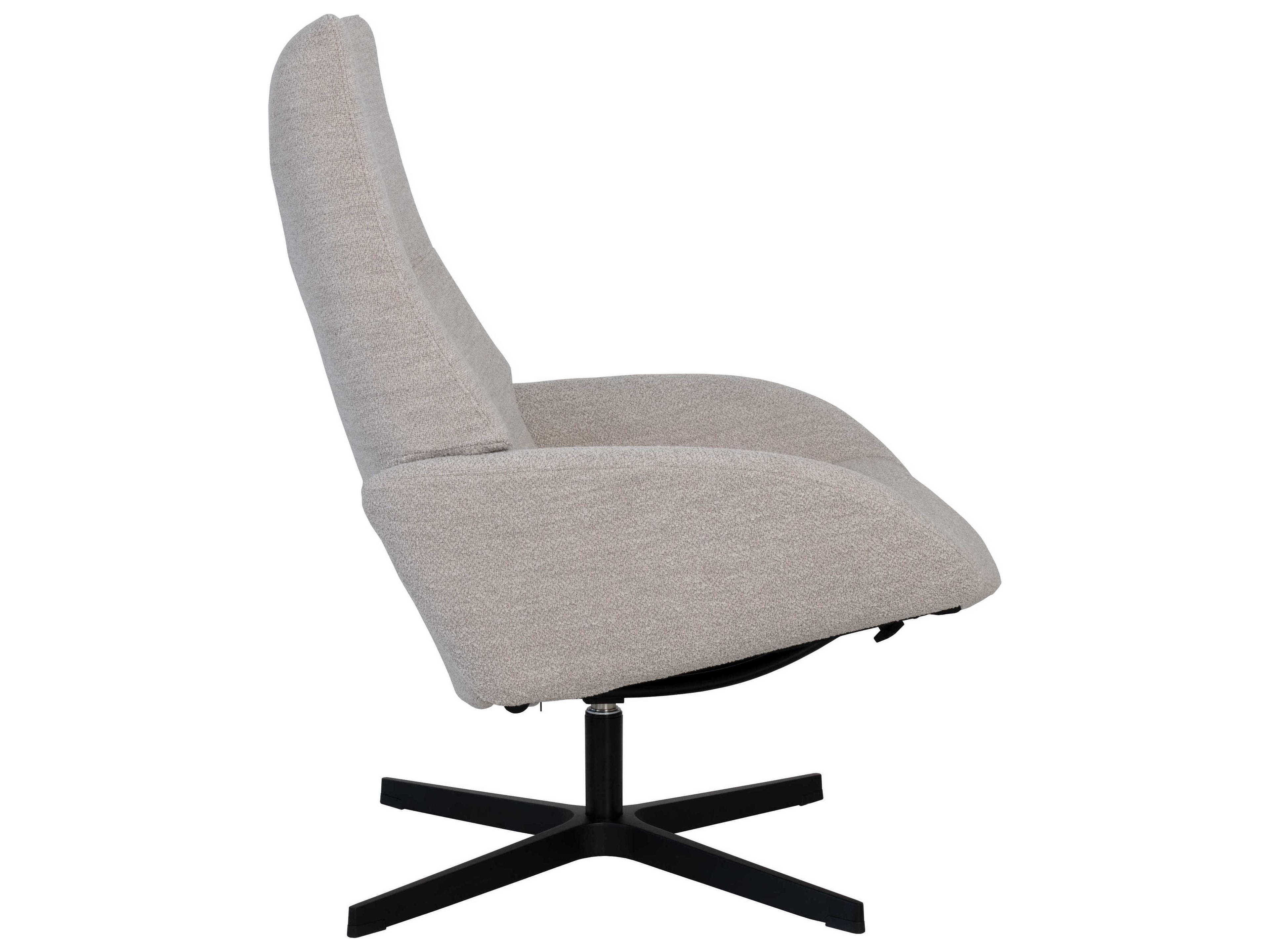 Kebe Lotus Alpine Natural Fabric Swivel Accent Chair with Footrest