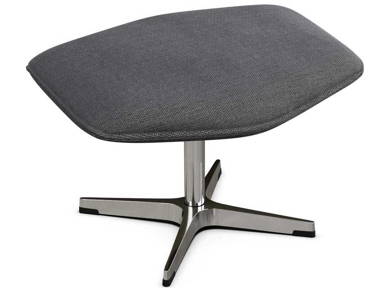 Kebe Palma Yeti Dark Grey Swivel Accent Chair with Footrest