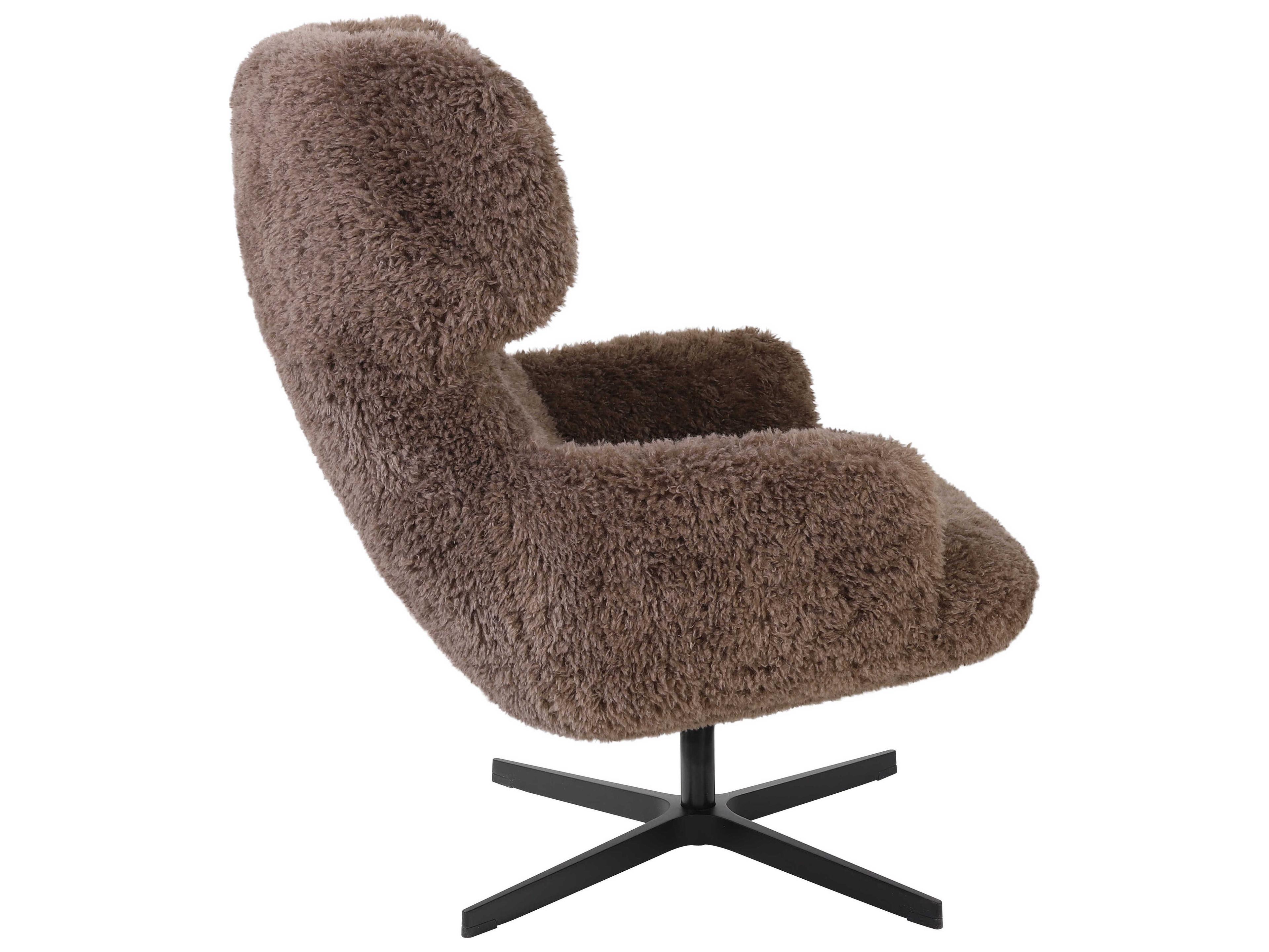 Kebe Victoria Doodle Liver Swivel Accent Chair with Footrest