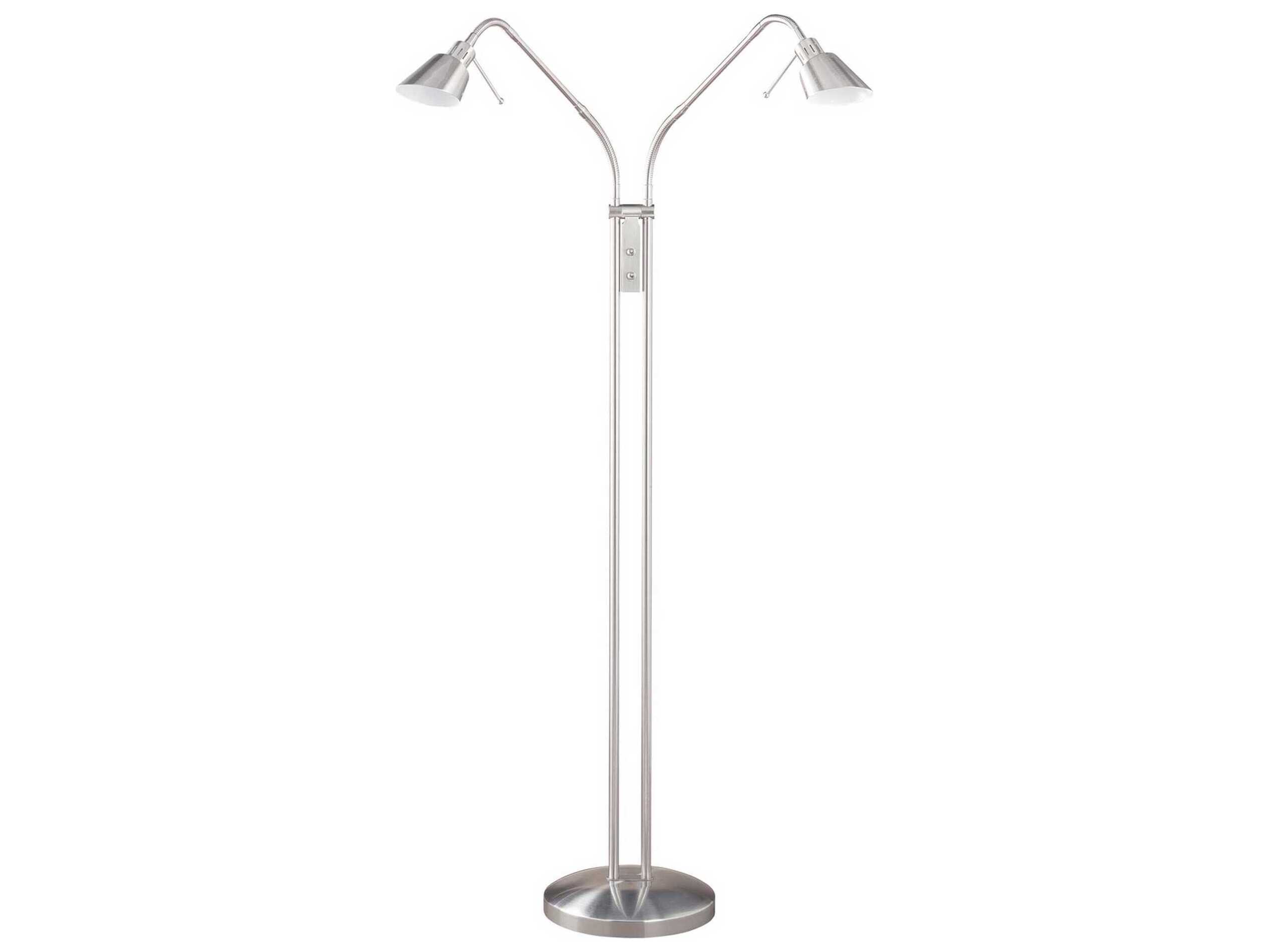 Kendal Olso Twins Satin Nickel Floor Lamp
