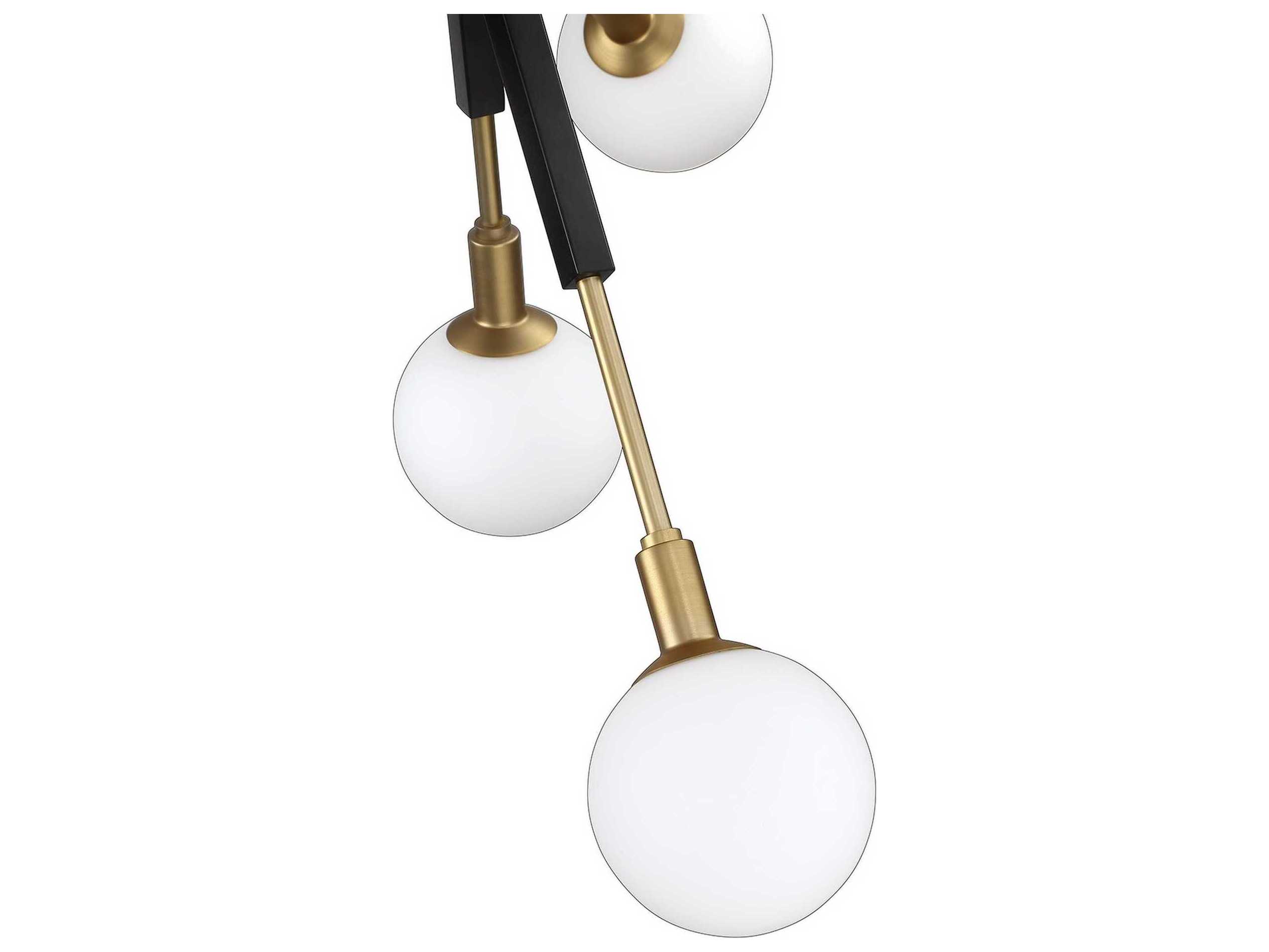 Kendal Ambience 3-Light Black Brass Glass Globe Pendant