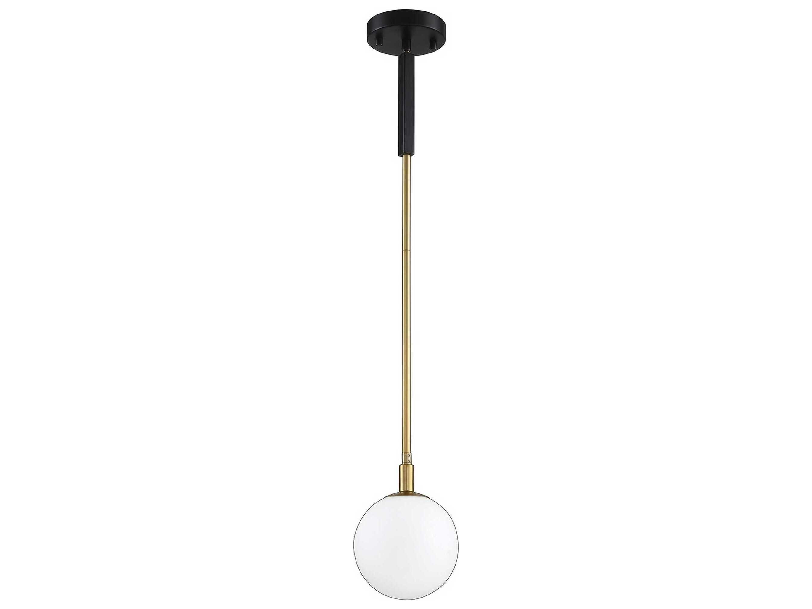 Kendal Ambience 1-Light Black Brass Glass Globe Mini Pendant