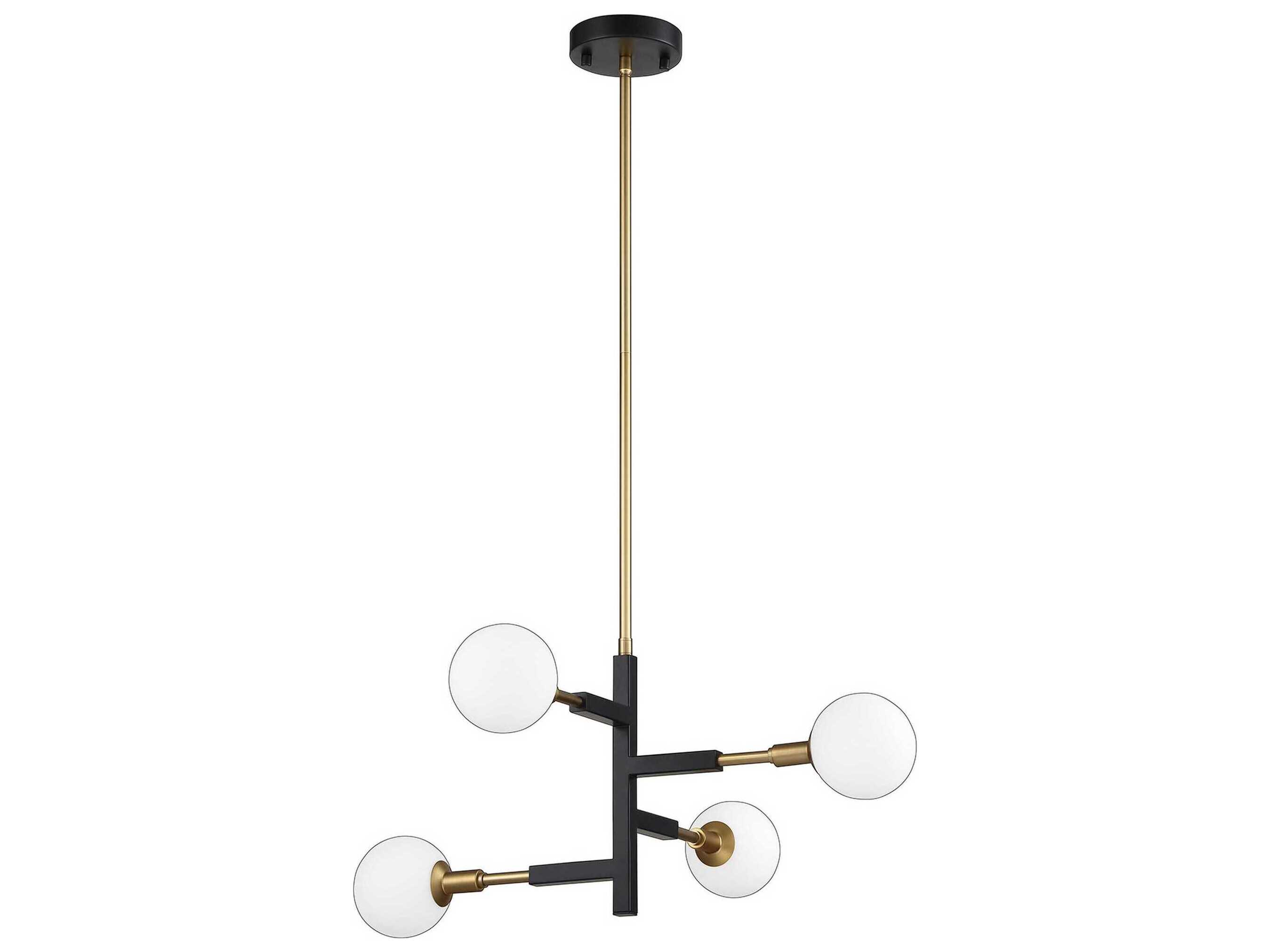 Kendal Ambience 4-Light Black Brass Glass Globe Pendant