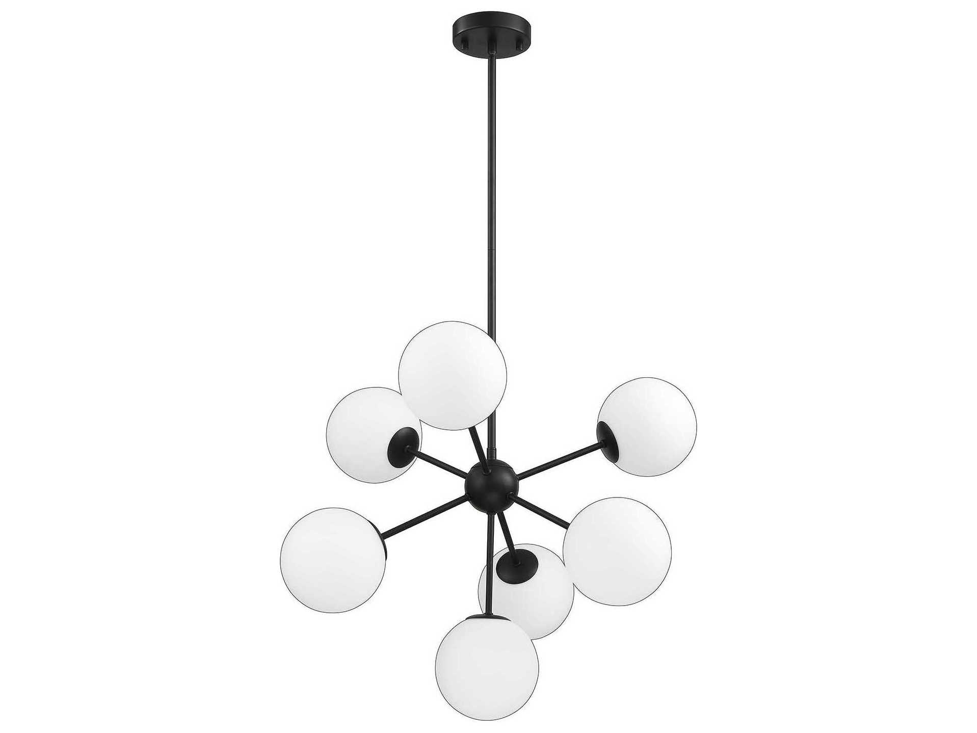 Kendal Phoenix 7-Light Black Glass Globe Pendant