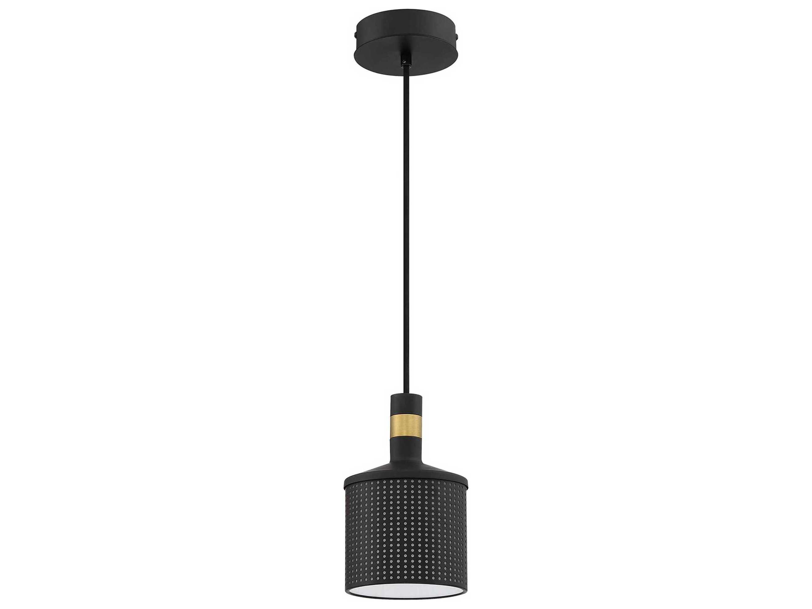 Kendal Axis 1-Light Black Brass Drum Mini Pendant