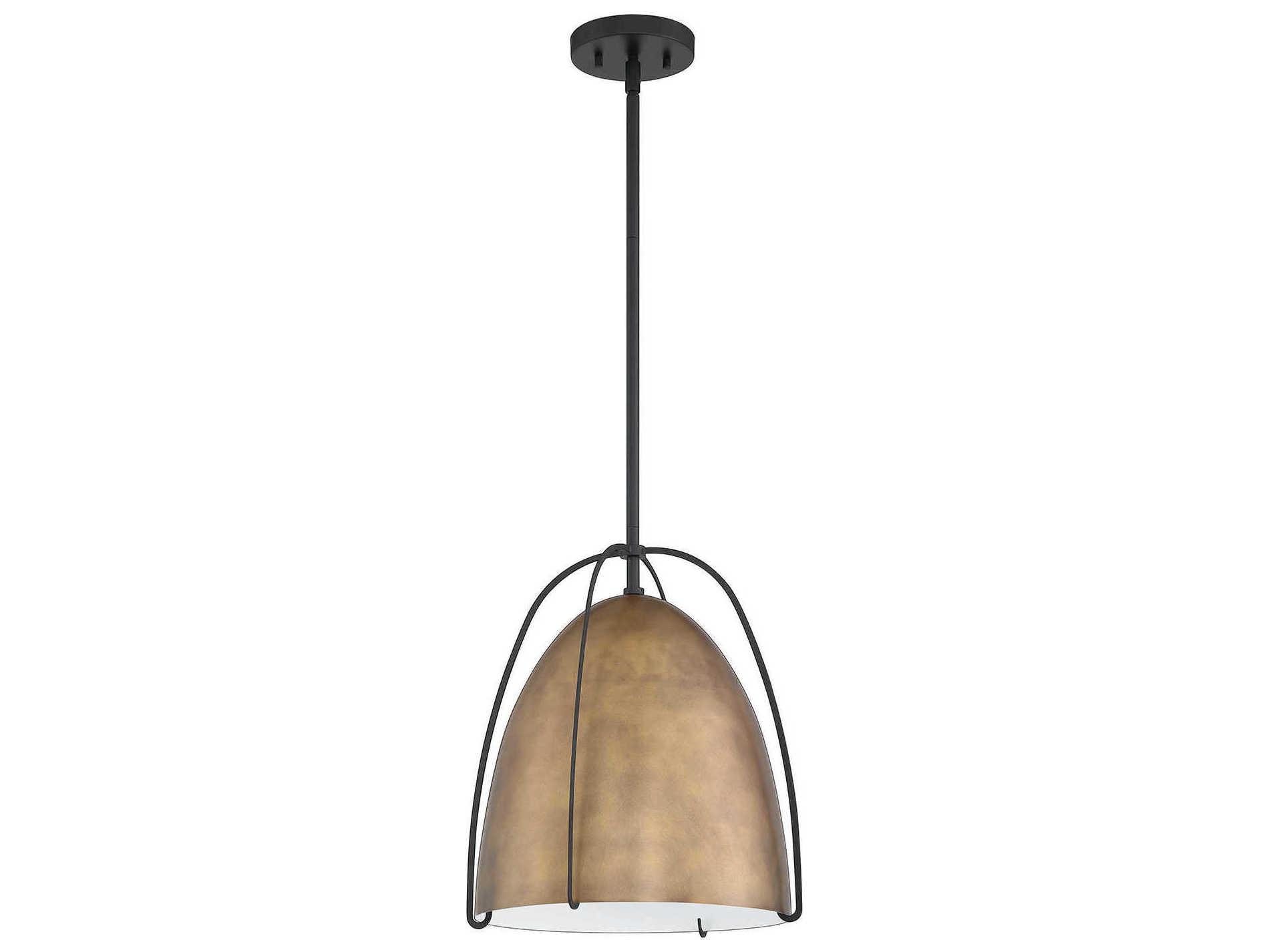 Kendal Vilia 1-Light Brass Black Bell Pendant