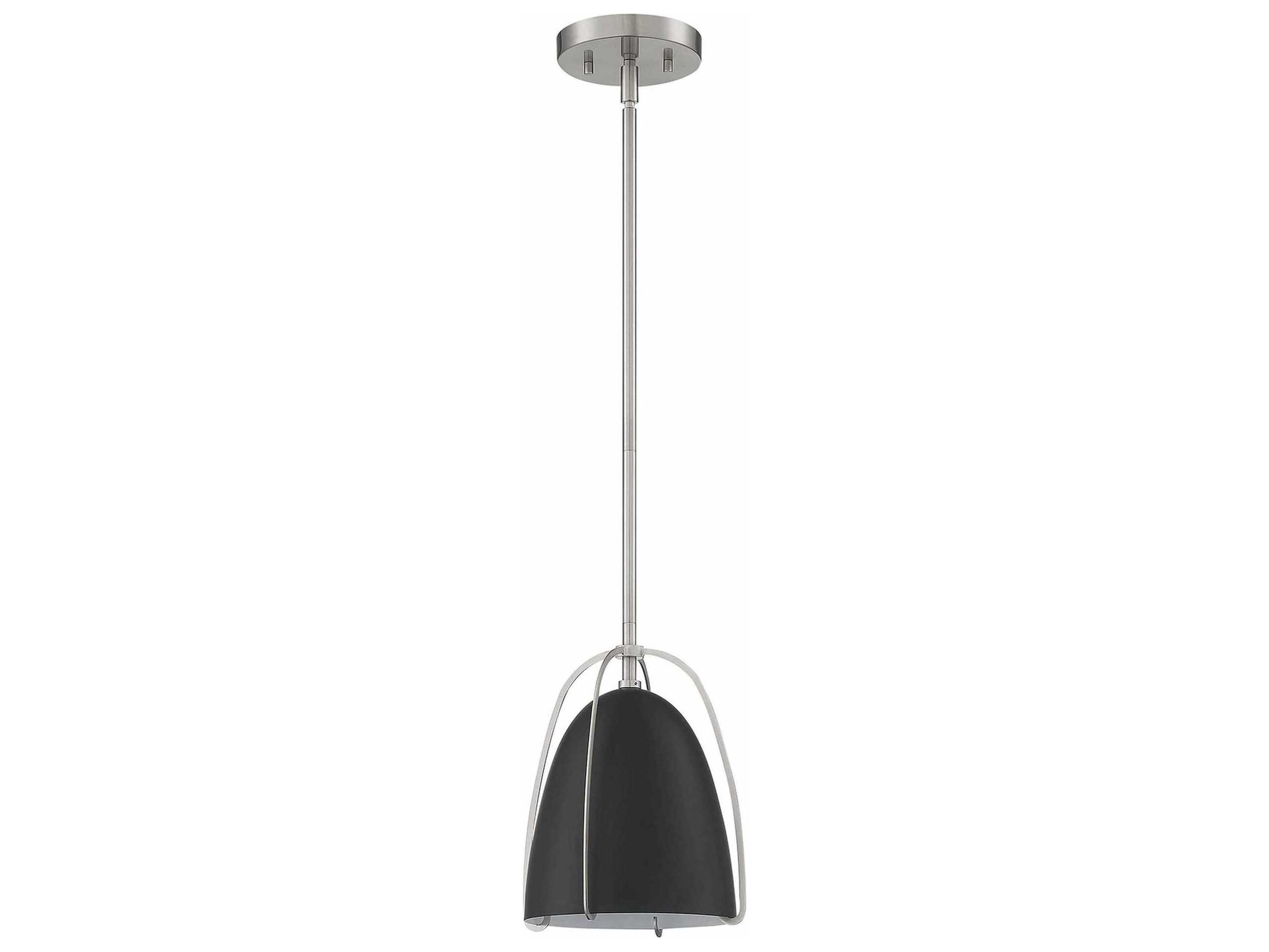 Kendal Vilia 1-Light Black Satin Nickel Bell Mini Pendant