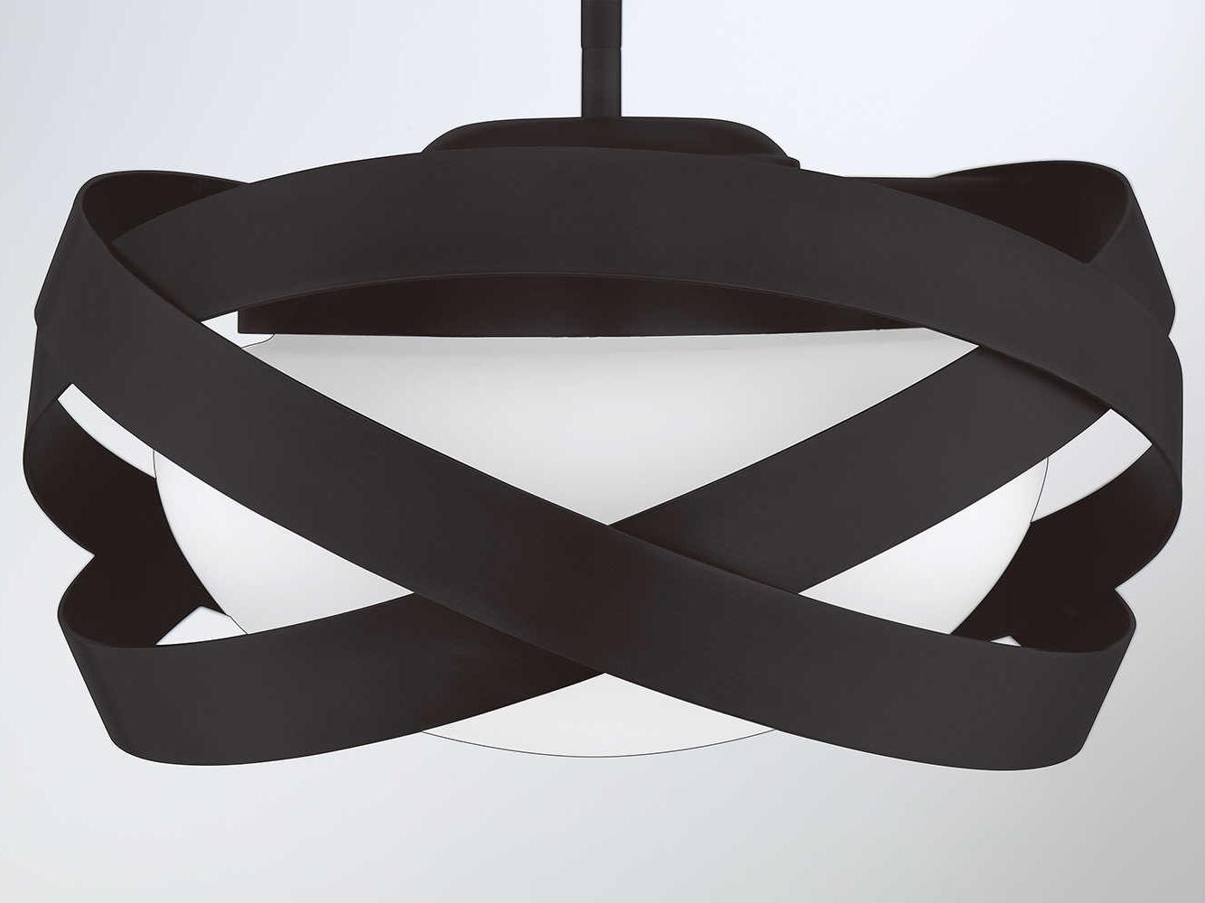 Kendal Saturn 1-Light Black Glass Pendant