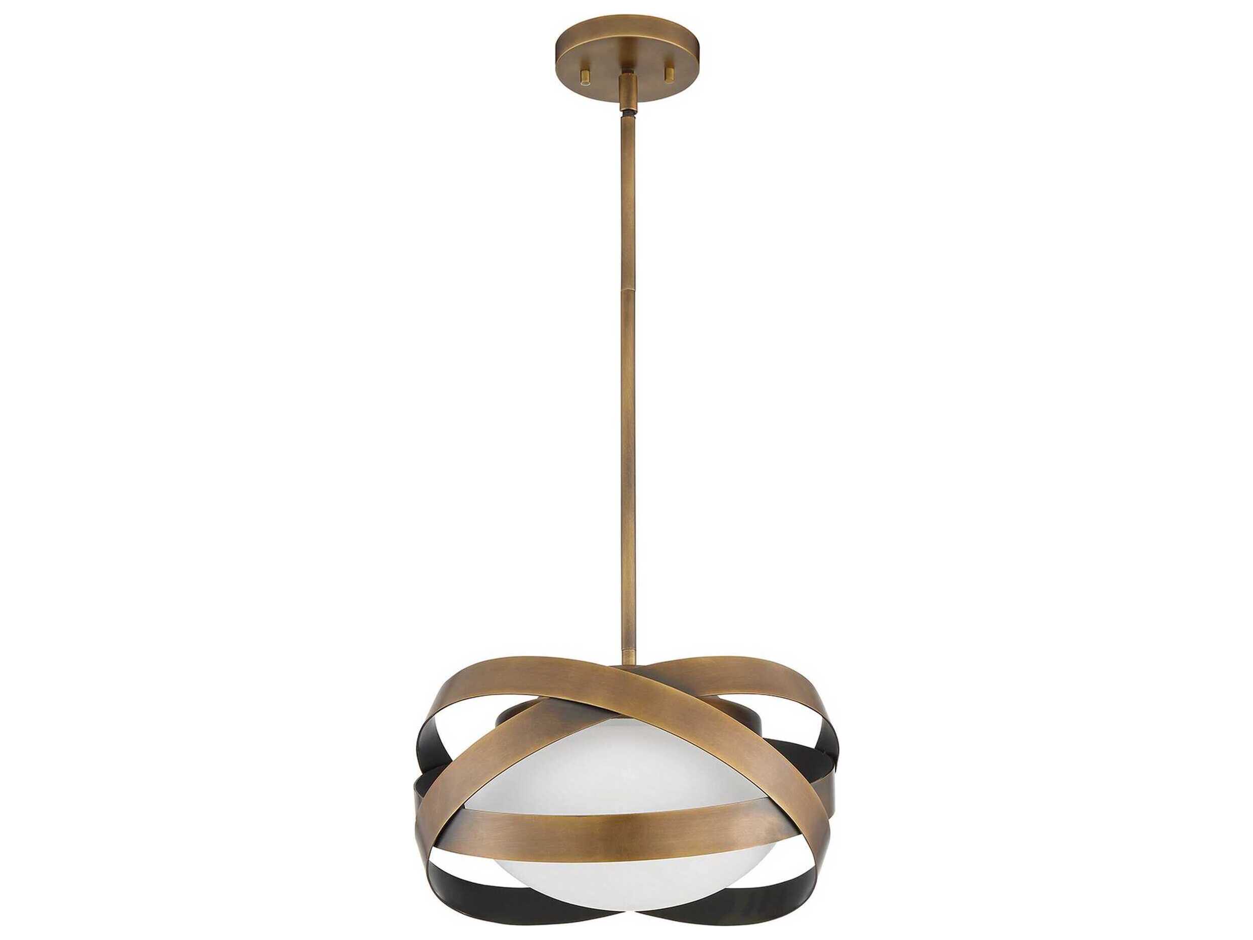 Kendal Saturn 1-Light Brass Glass Pendant