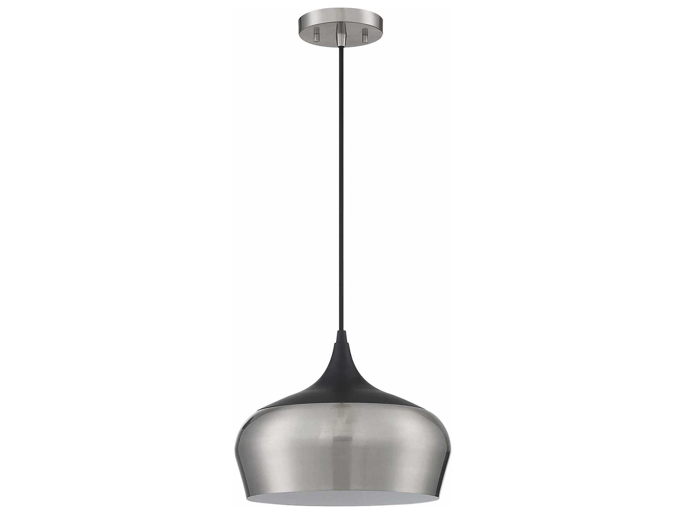 Kendal Orian 1-Light Satin Nickel Black Mini Pendant