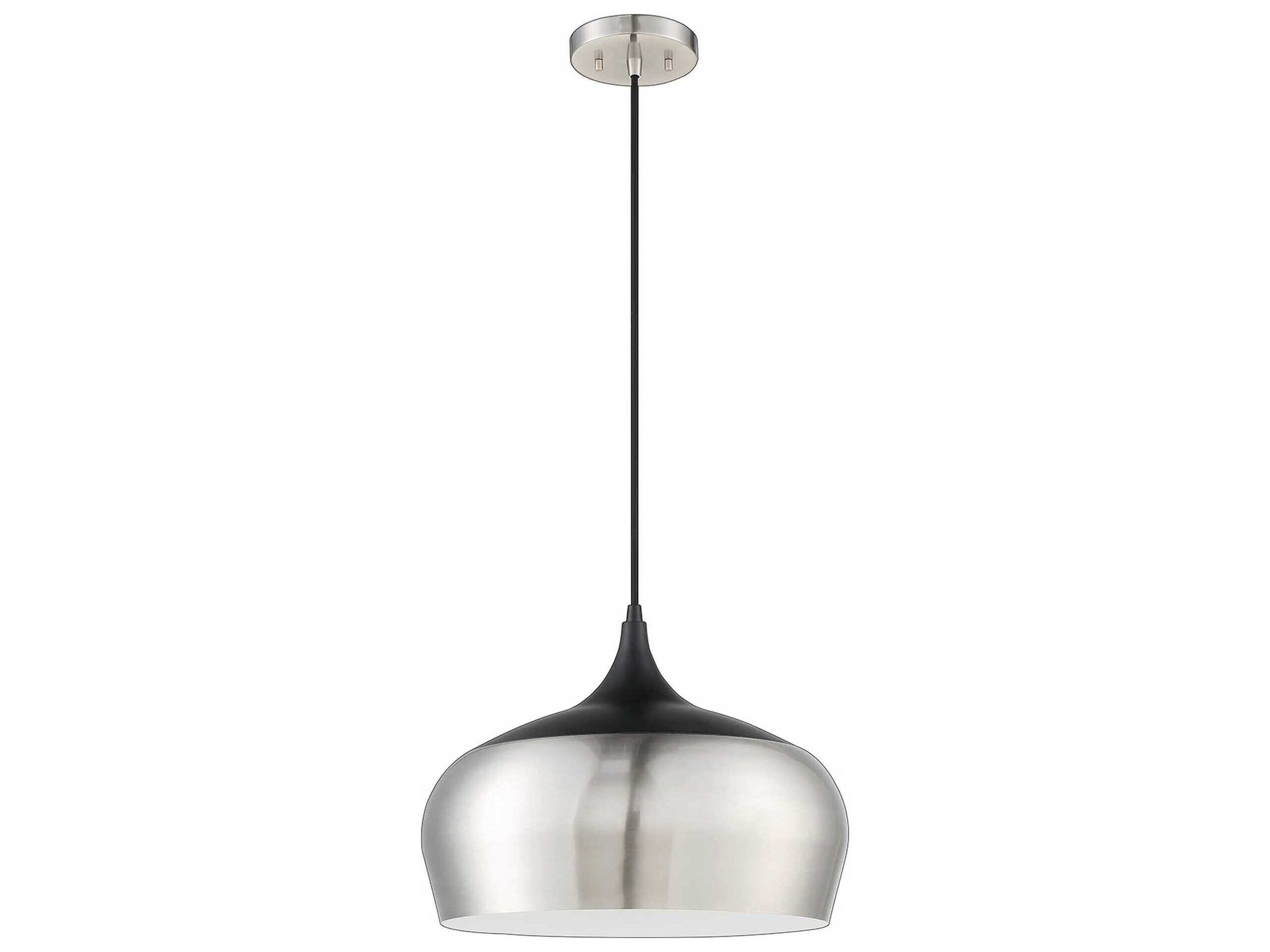 Kendal Orian 1-Light Satin Nickel Black Pendant
