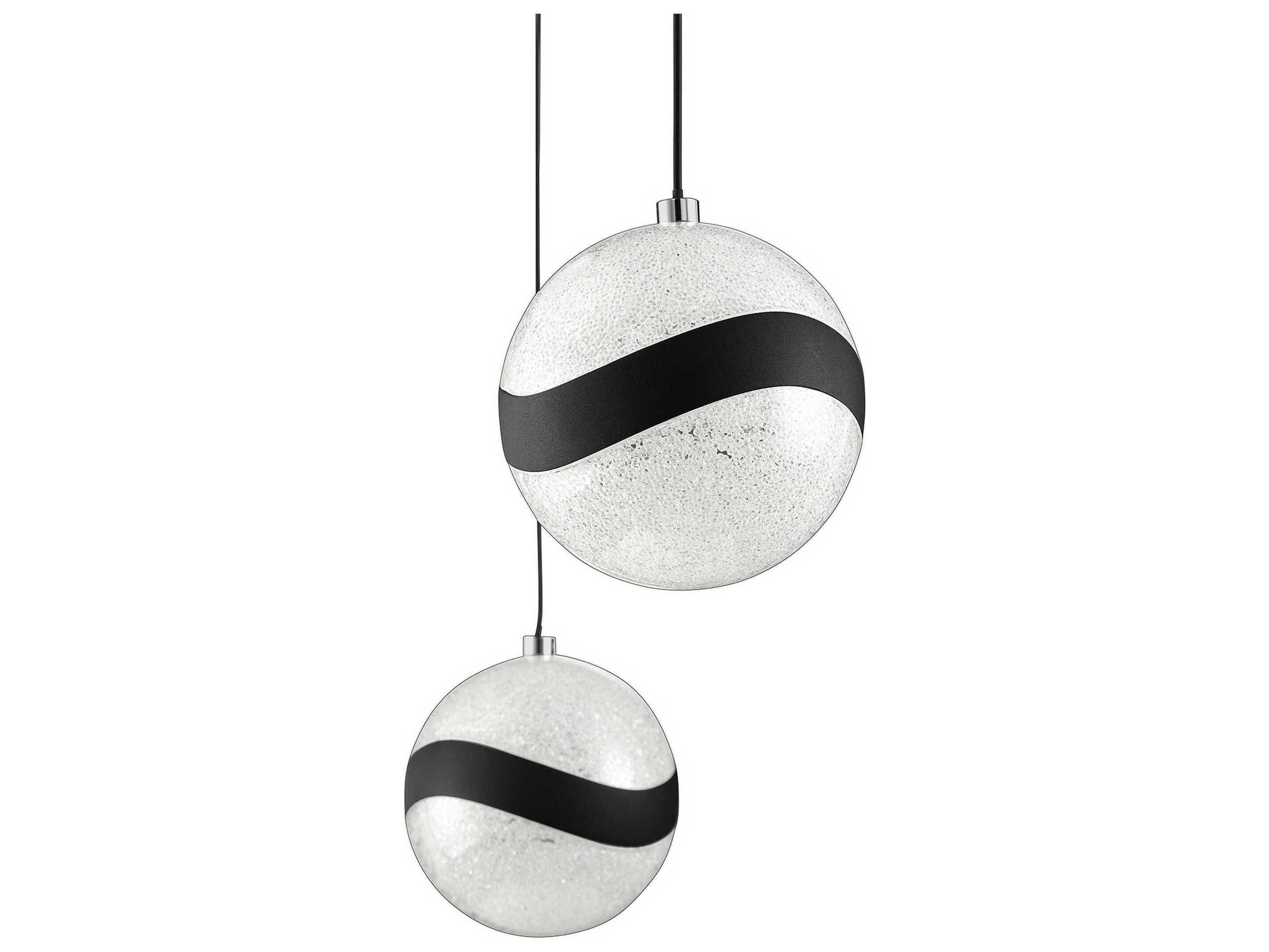 Kendal Mystyke 3-Light Matte Black LED Globe Pendant