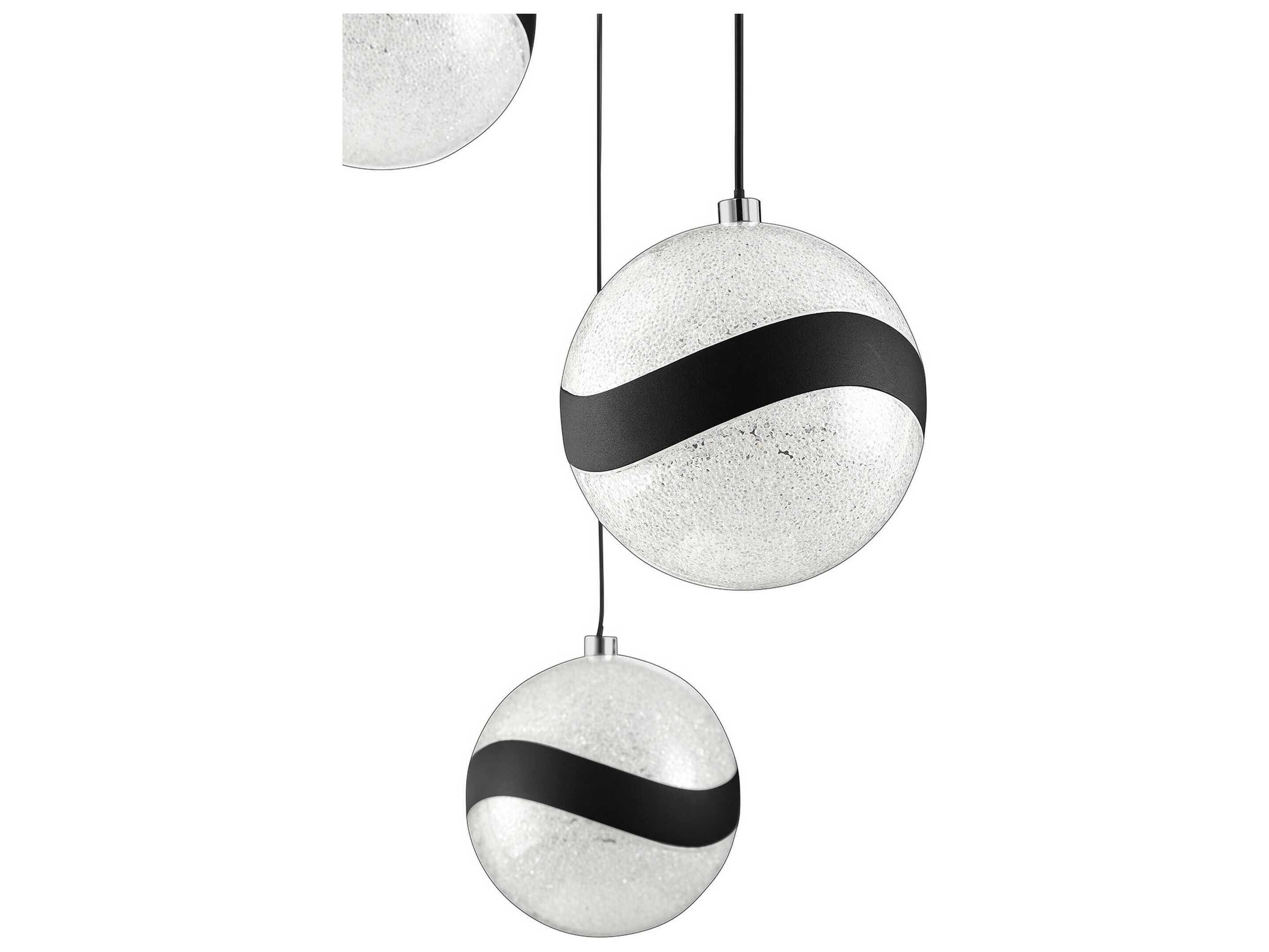 Kendal Mystyke 9-Light Matte Black LED Globe Pendant