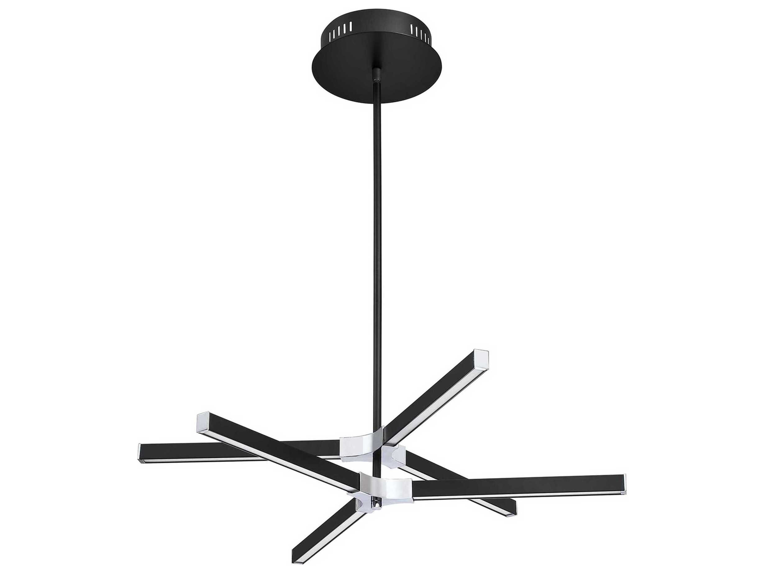 Kendal Stykx 6-Light Black Chrome LED Pendant