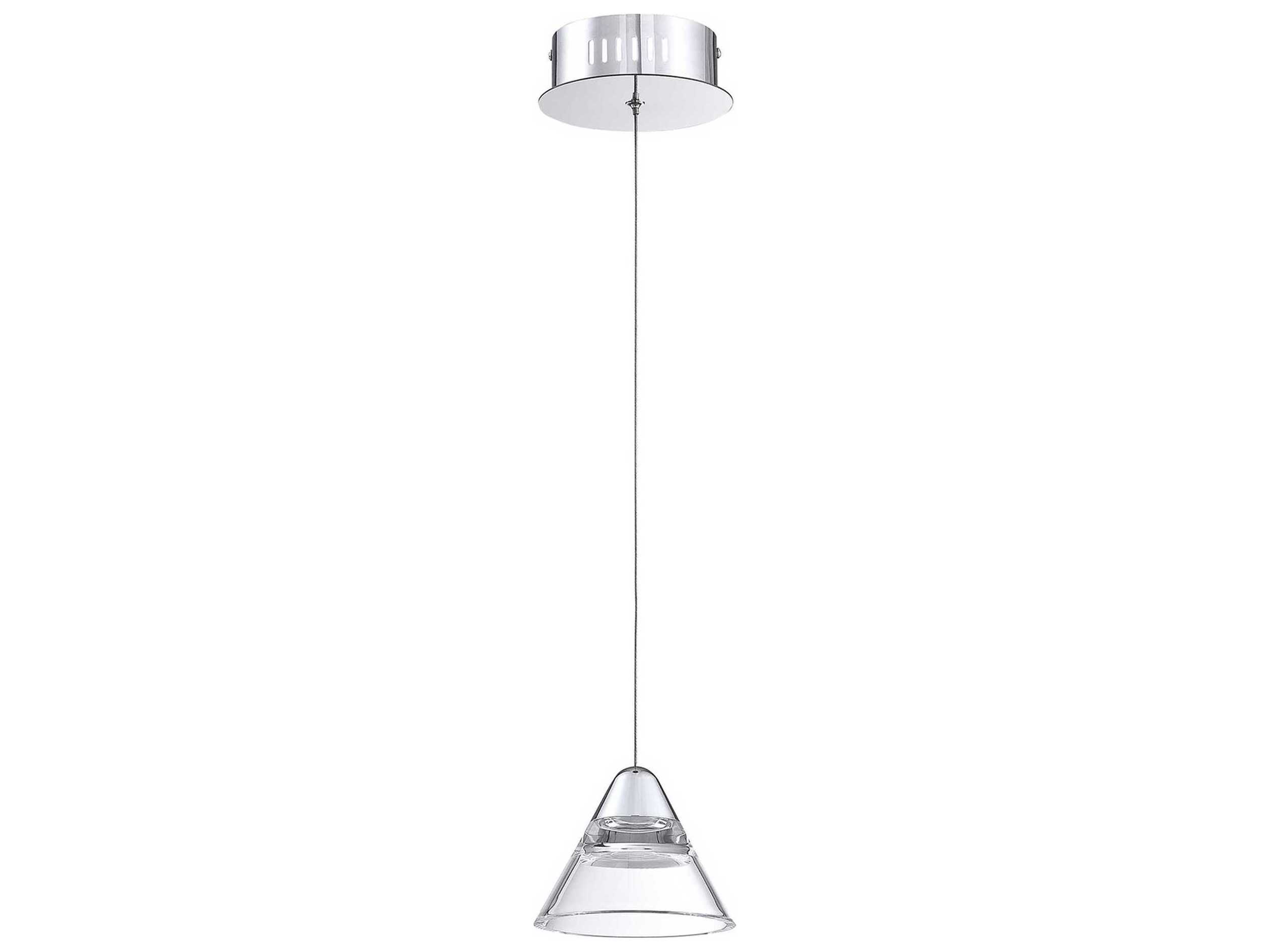 Kendal Geo 1-Light Chrome Glass Mini Pendant