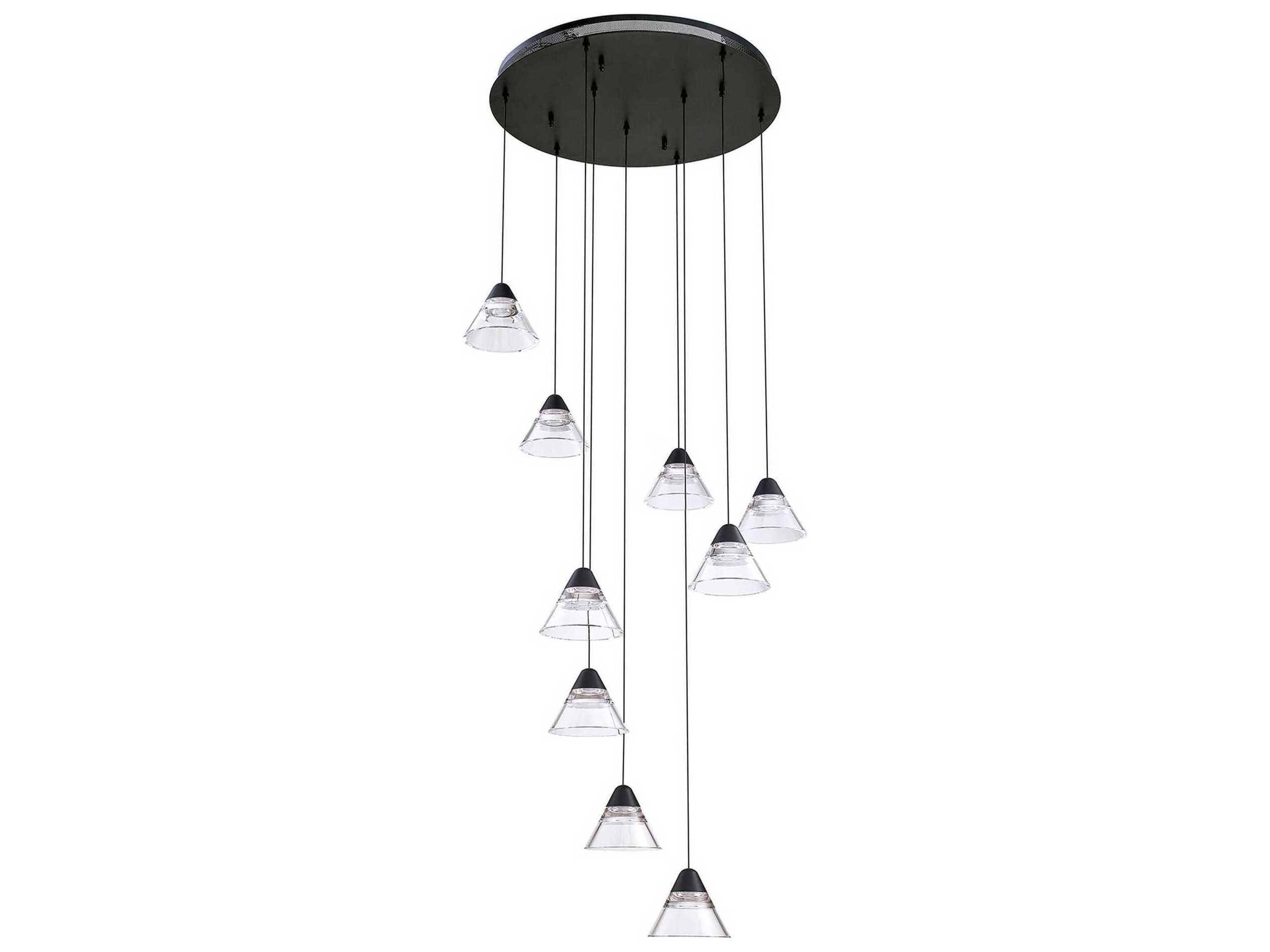 Kendal Geo 9-Light Black Glass Pendant