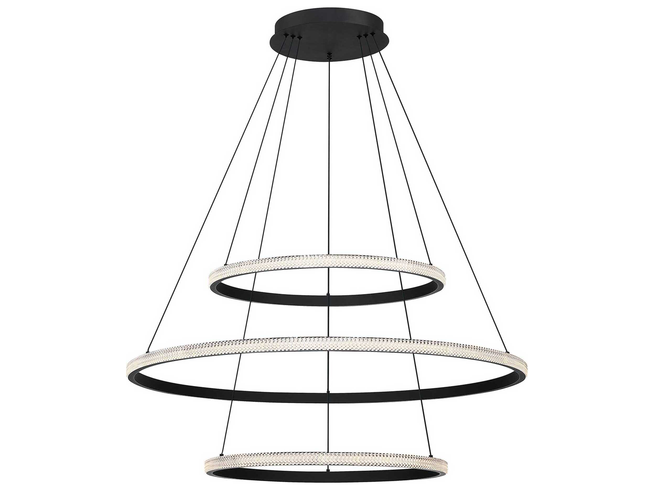 Kendal Prado 3-Light Black LED Round Tiered Pendant