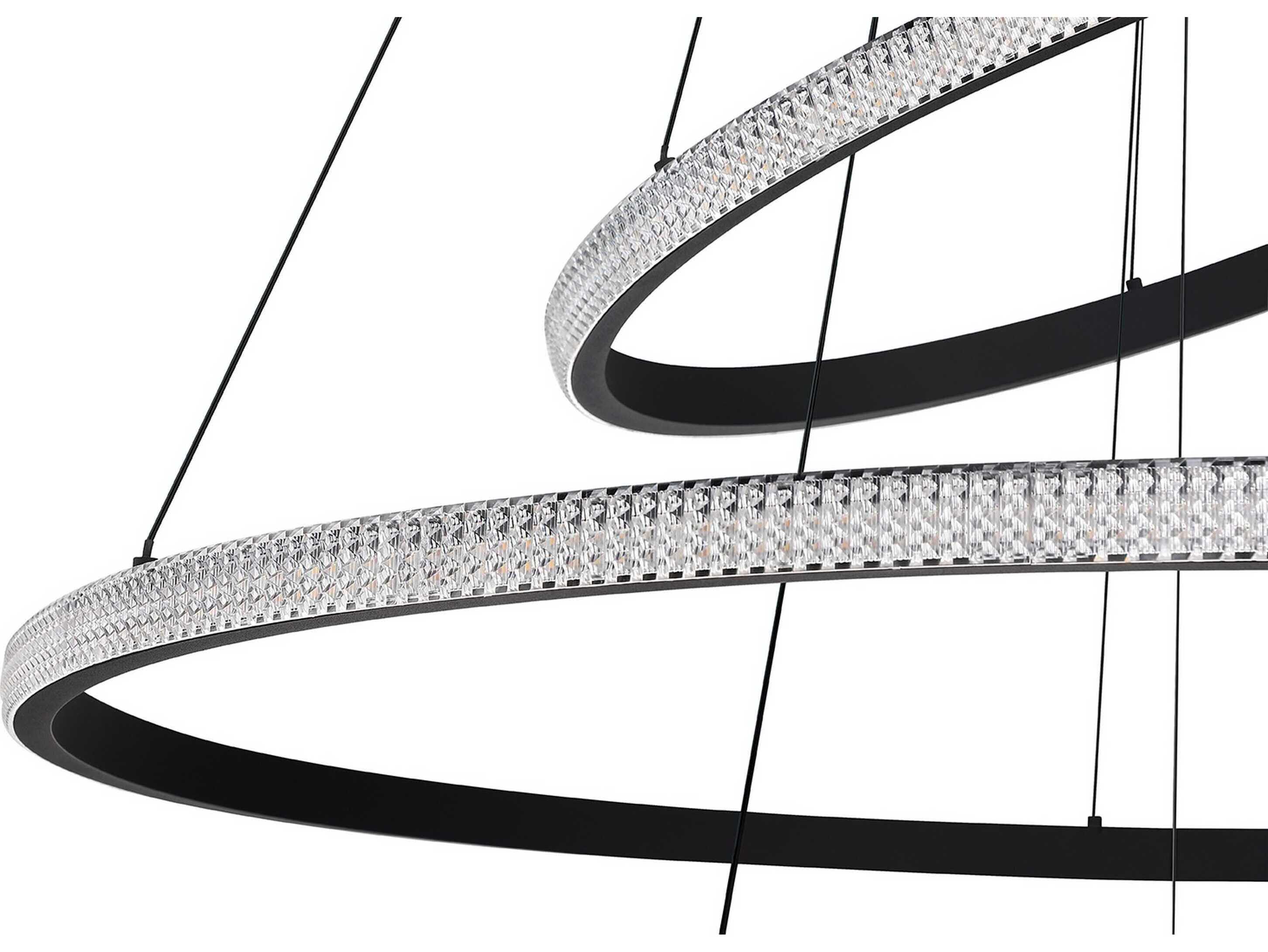 Kendal Prado 3-Light Black LED Round Tiered Pendant