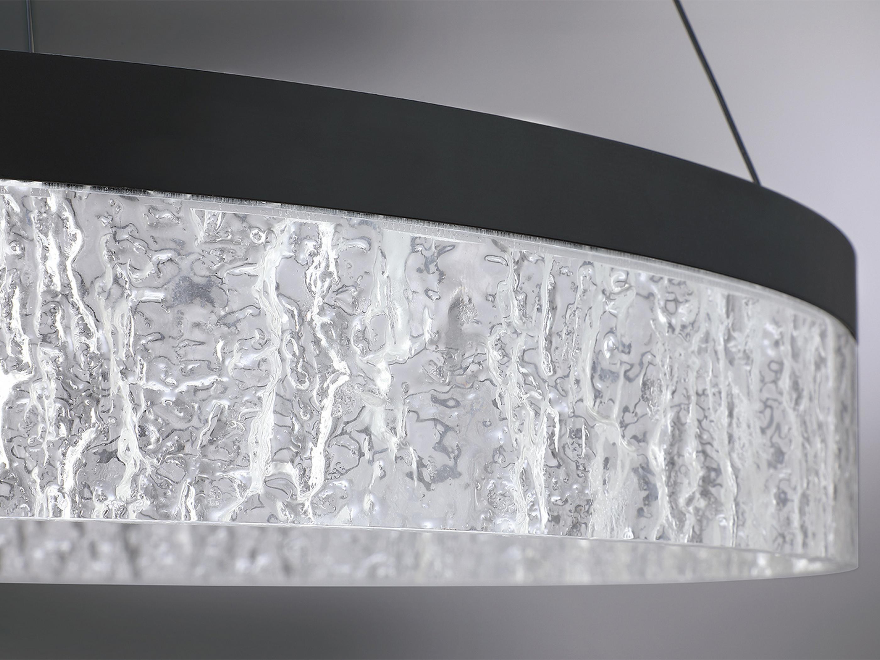 Kendal Arctic Ice 1-Light Black LED Round Pendant