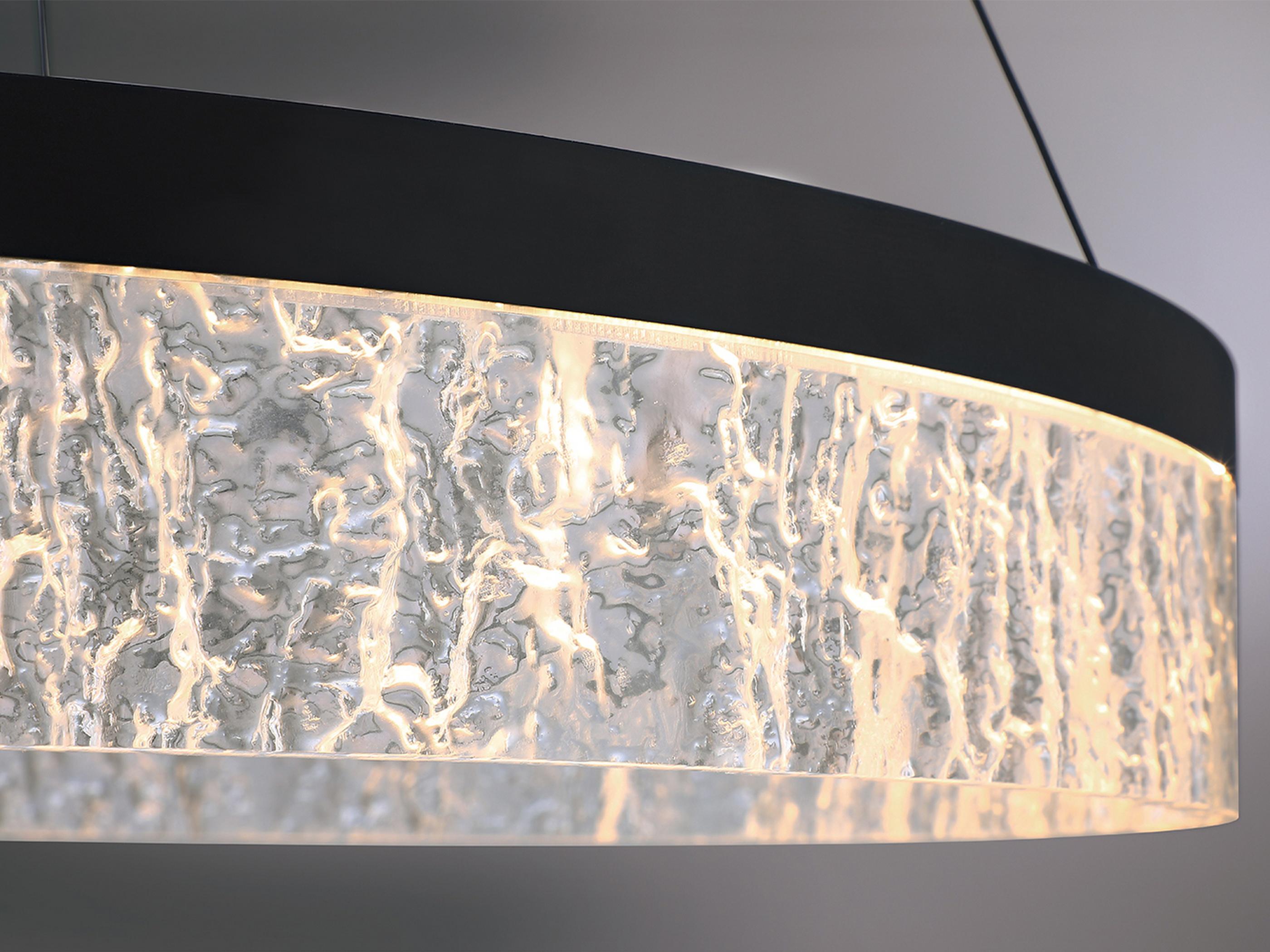 Kendal Arctic Ice 1-Light Black LED Round Pendant