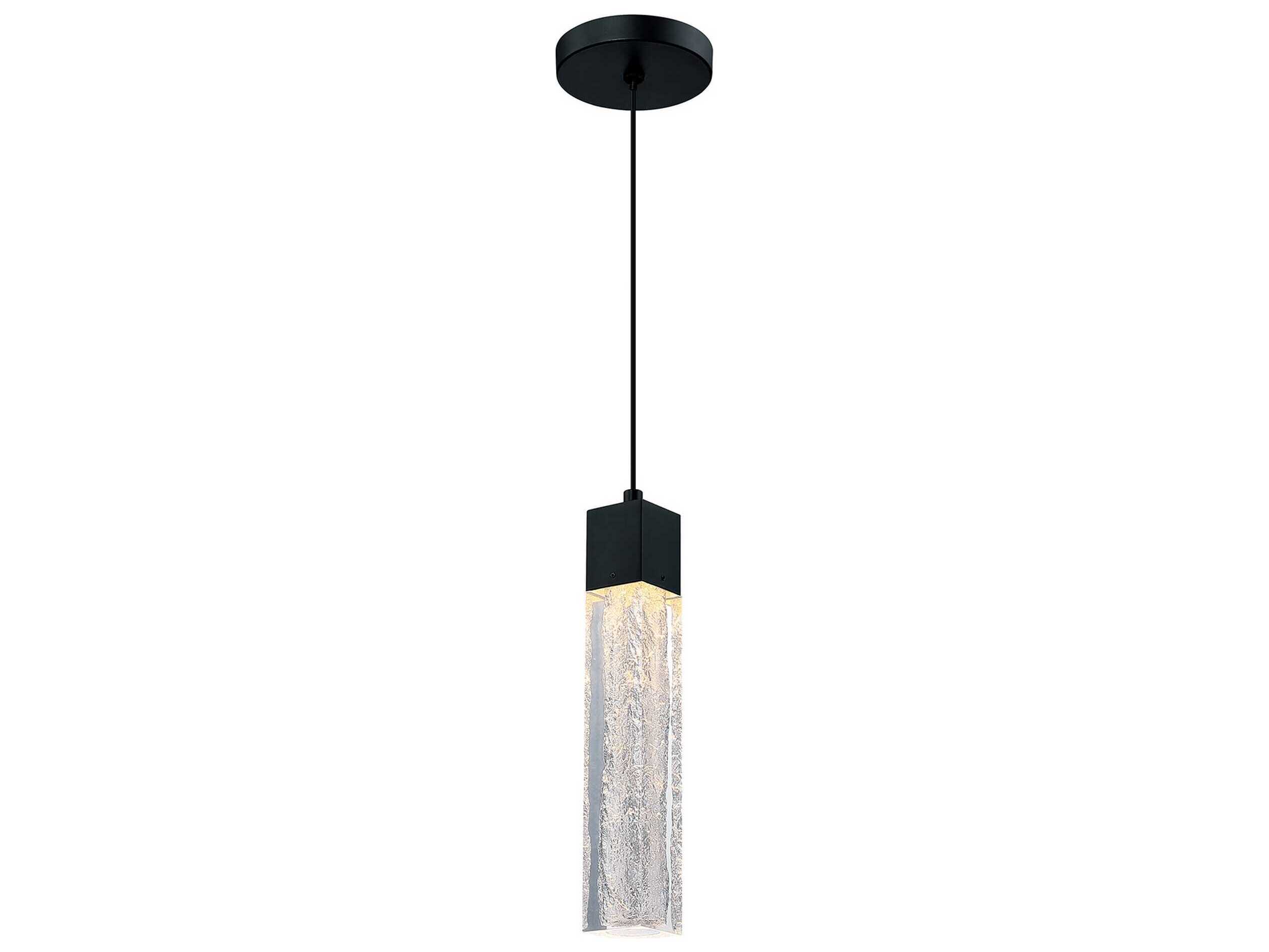 Kendal Ice Age 1-Light Black LED Linear Mini Pendant