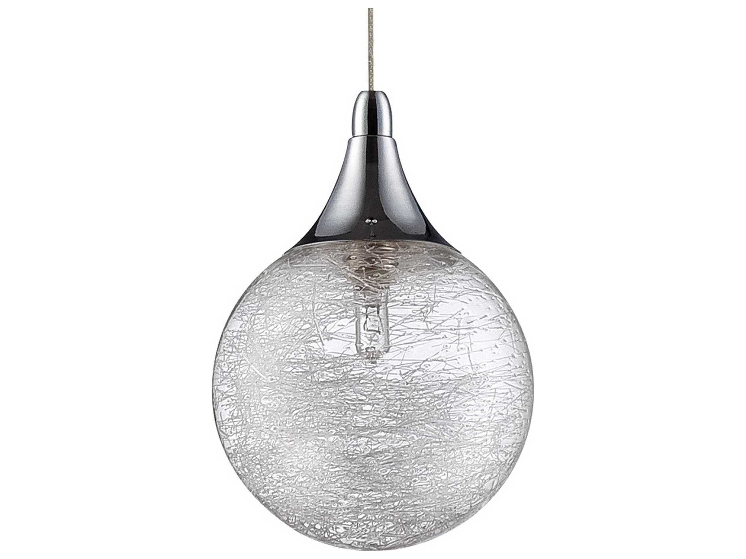 Kendal Fybra 5-Light Chrome Glass Globe Pendant