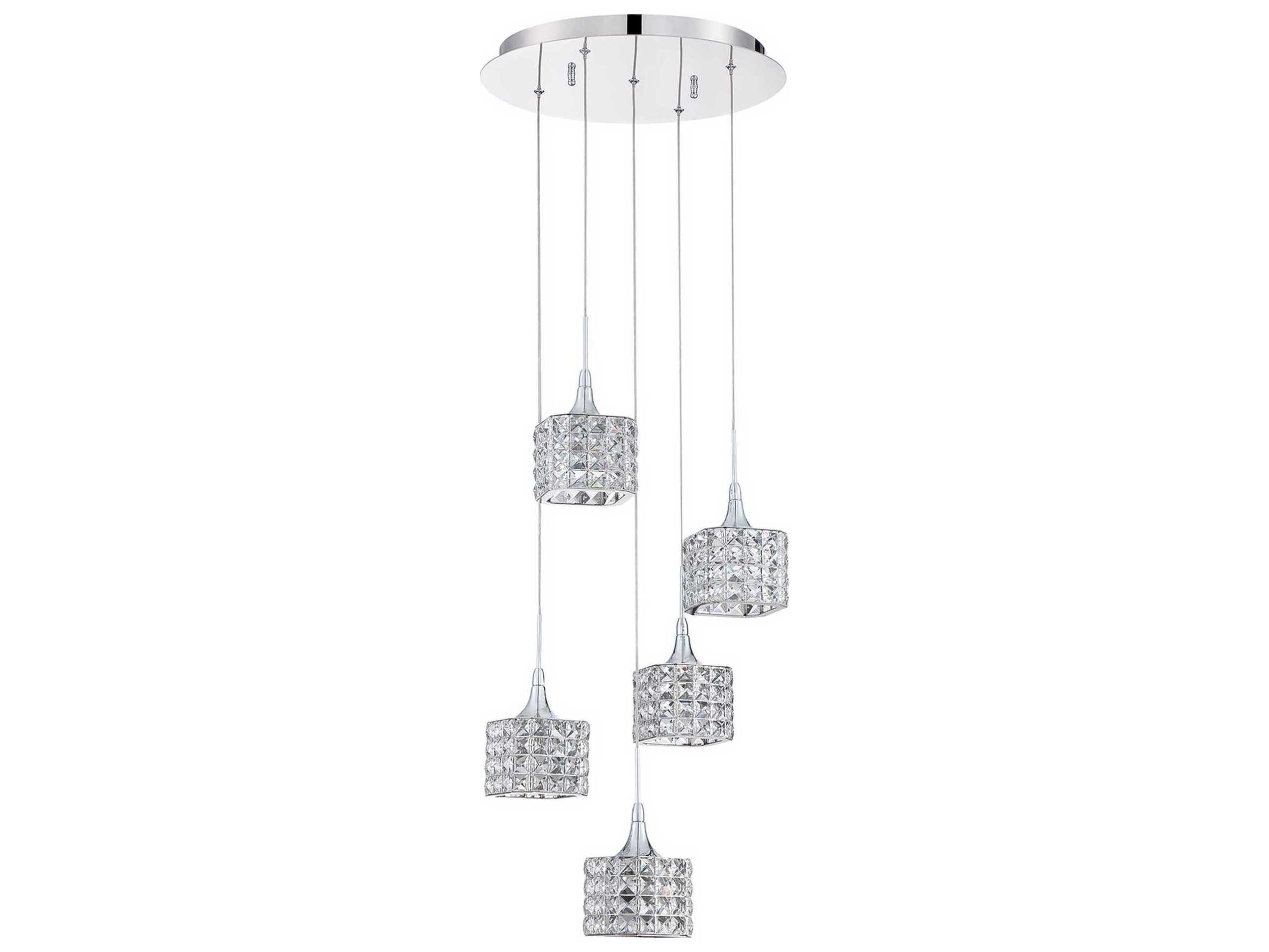 Kendal Shimera 5-Light Chrome Crystal Pendant