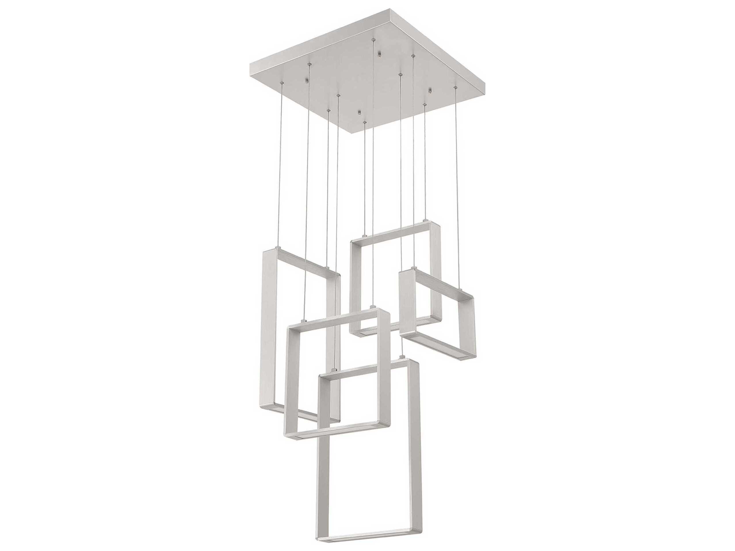 Kendal Quadron 5-Light Aluminum White LED Geometric Pendant