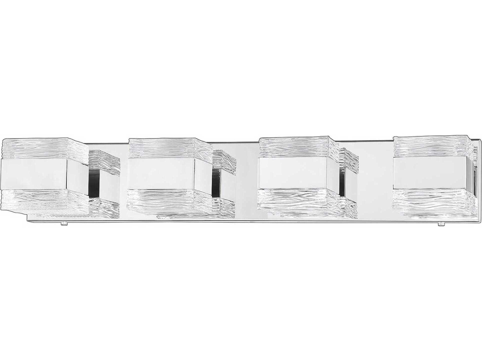 Kendal Cubix 4-Light Chrome Glass Vanity Light