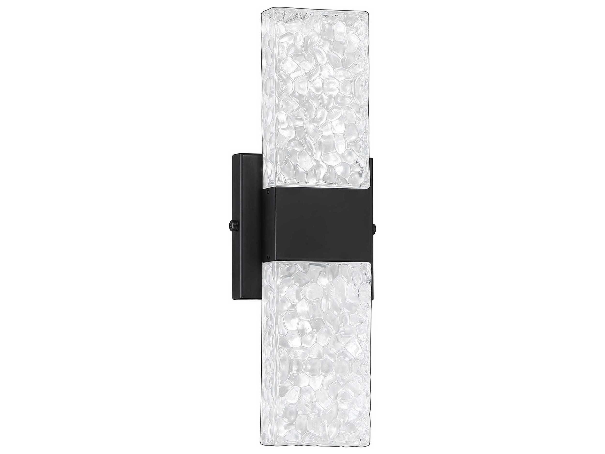 Kendal Glacier 2-Light Black Glass LED Wall Sconce