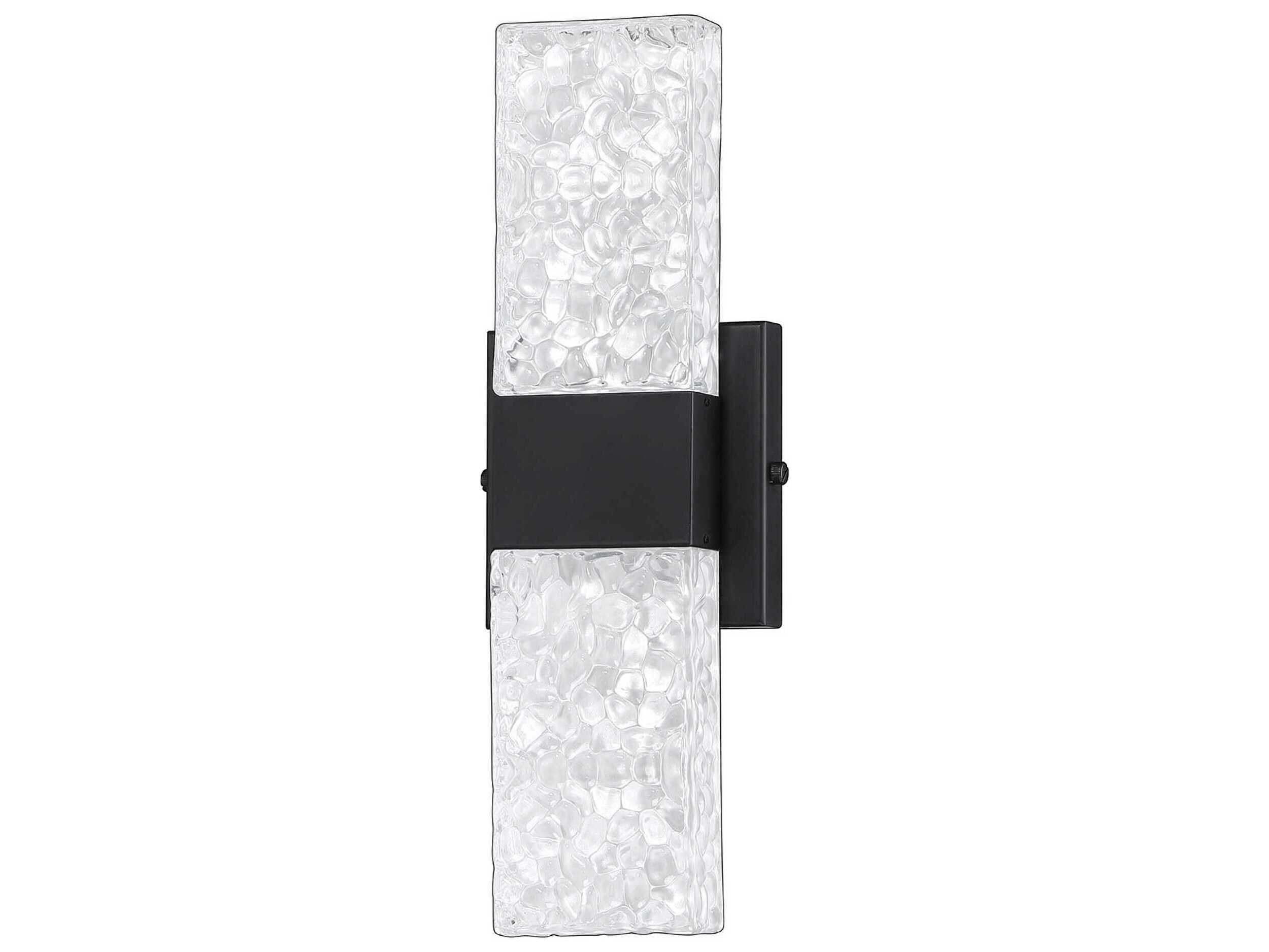 Kendal Glacier 2-Light Black Glass LED Wall Sconce