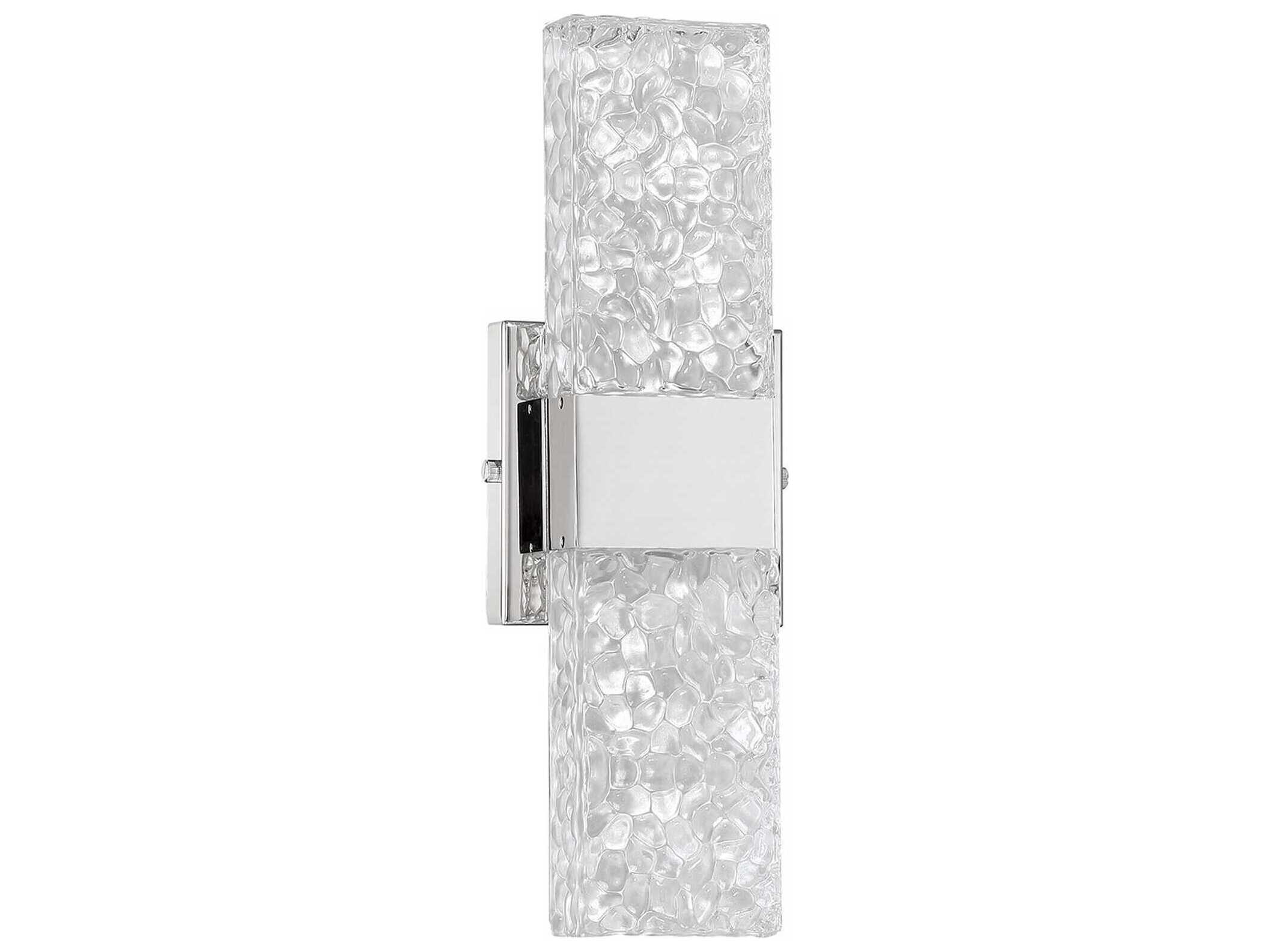 Kendal Glacier 2-Light Chrome Glass LED Wall Sconce