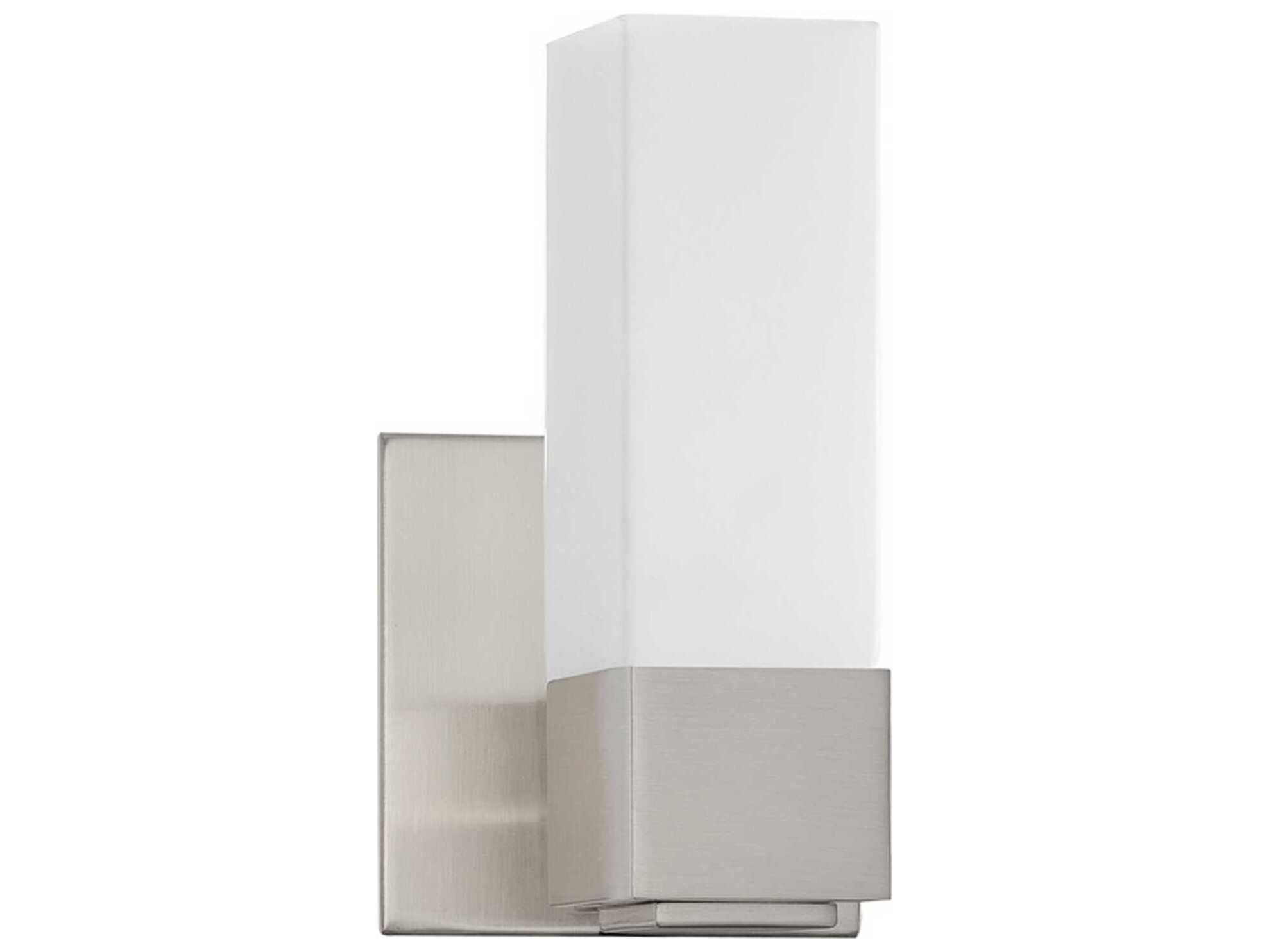 Kendal Madison 1-Light Satin Nickel Glass Wall Sconce