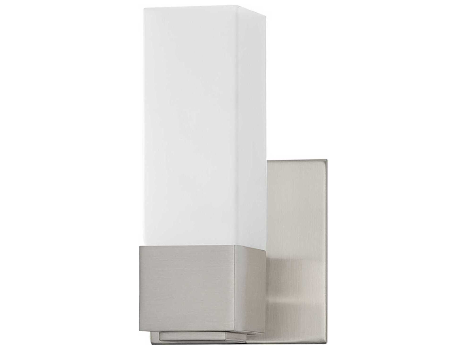 Kendal Madison 1-Light Satin Nickel Glass Wall Sconce