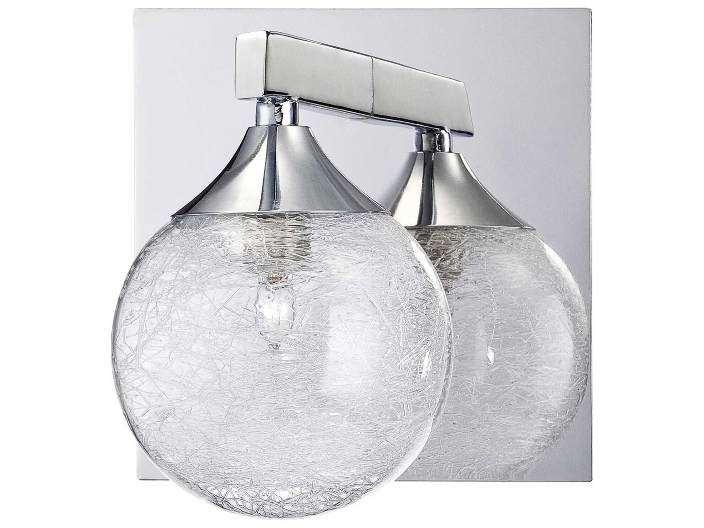 Kendal Fybra 1-Light Chrome Glass Wall Sconce