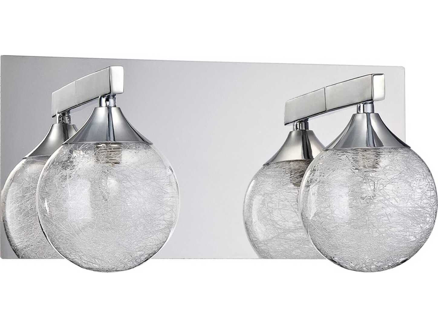 Kendal Fybra 2-Light Chrome Glass Vanity Light