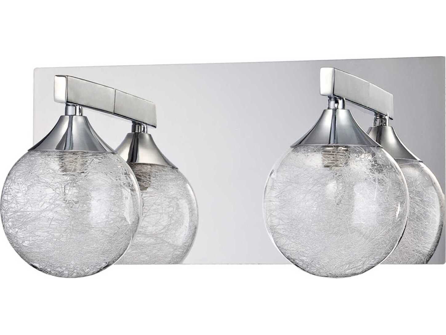 Kendal Fybra 2-Light Chrome Glass Vanity Light