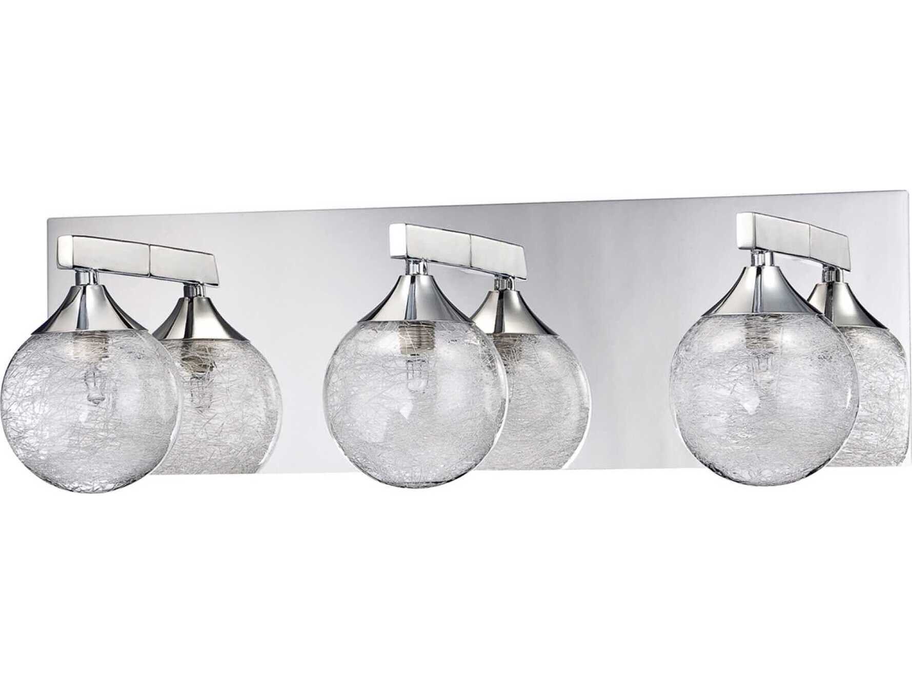 Kendal Fybra 3-Light Chrome Glass Vanity Light