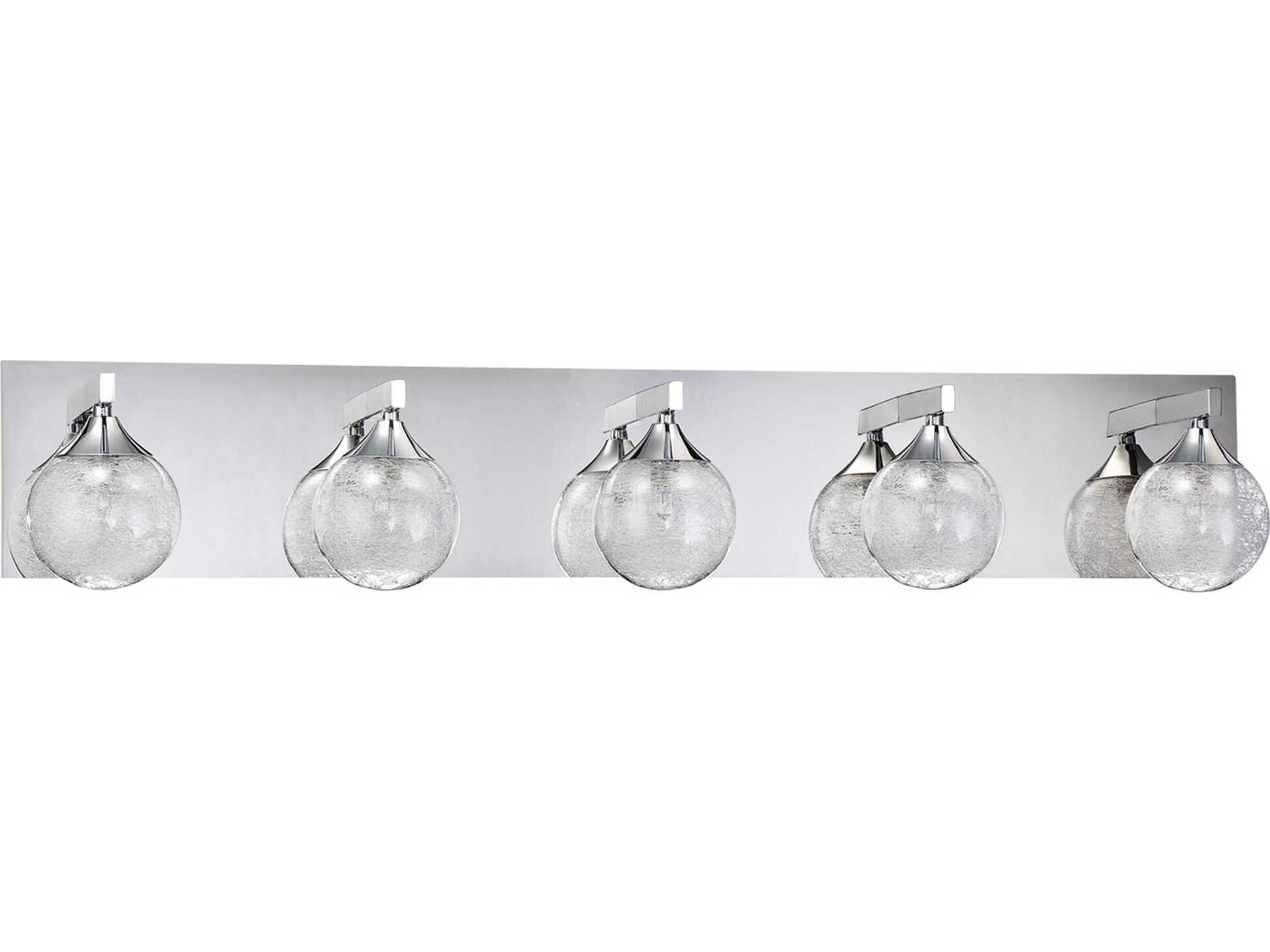 Kendal Fybra 5-Light Chrome Glass Vanity Light