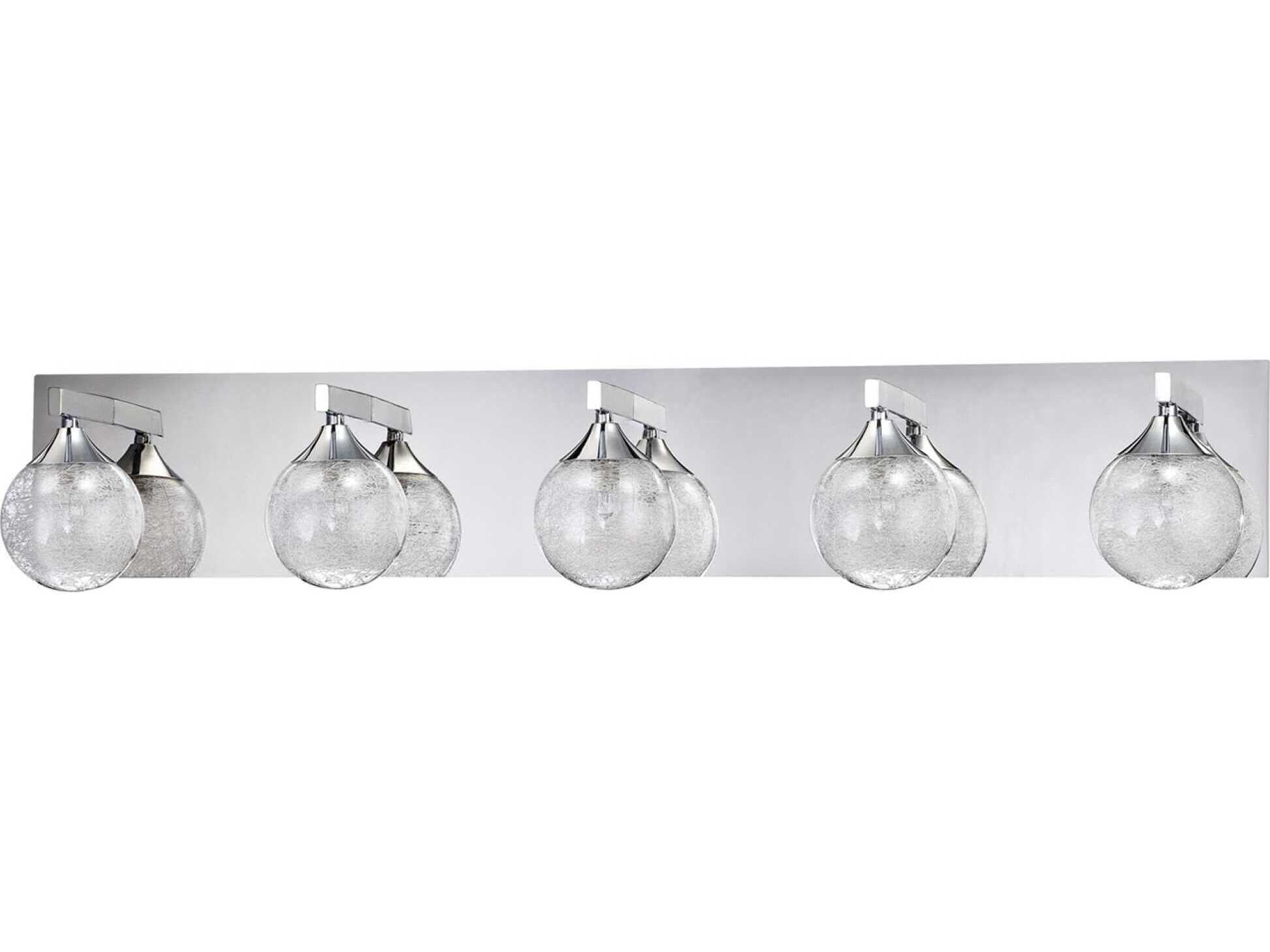 Kendal Fybra 5-Light Chrome Glass Vanity Light