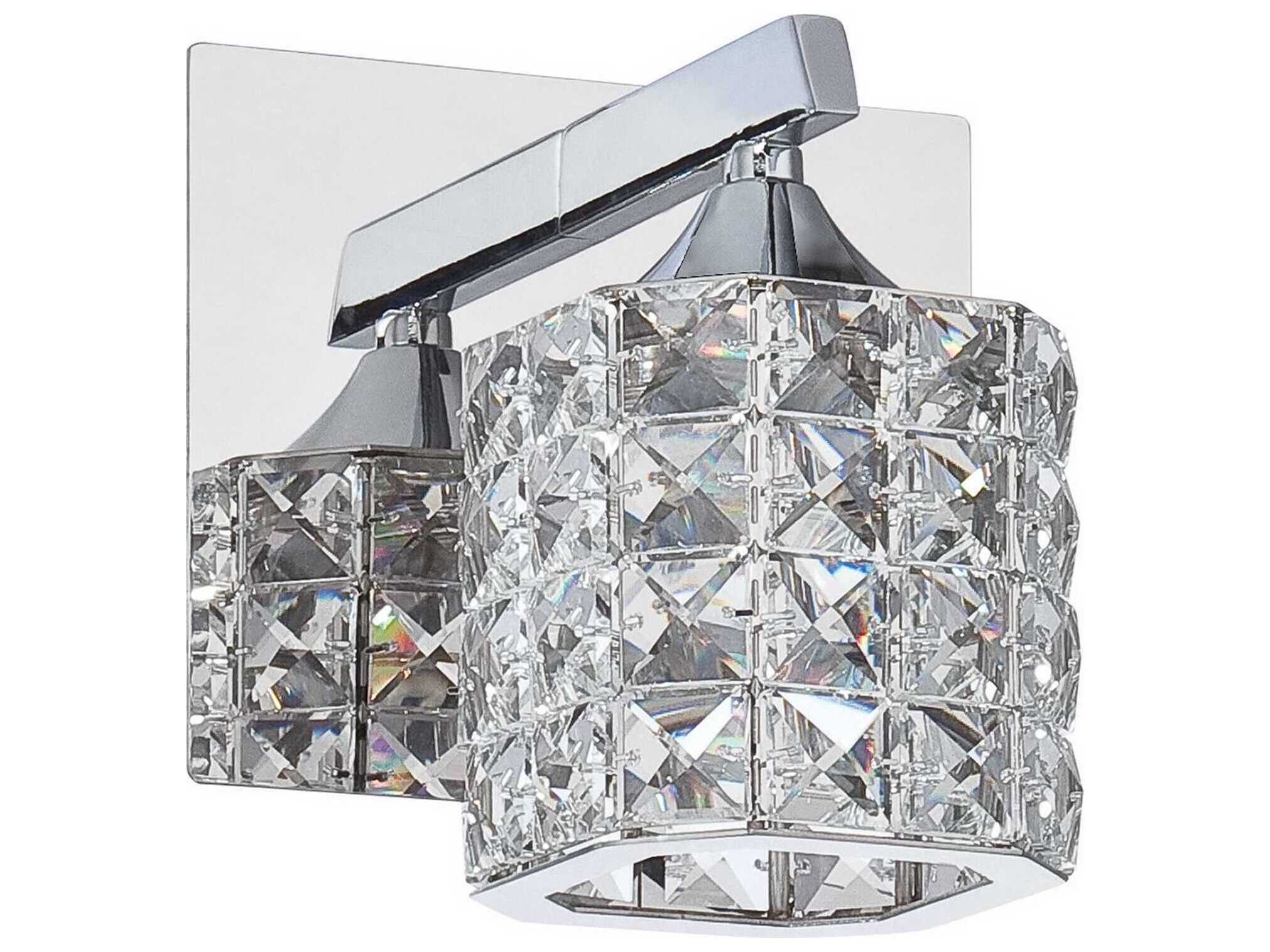 Kendal Shimera 1-Light Chrome Crystal Glass Wall Sconce