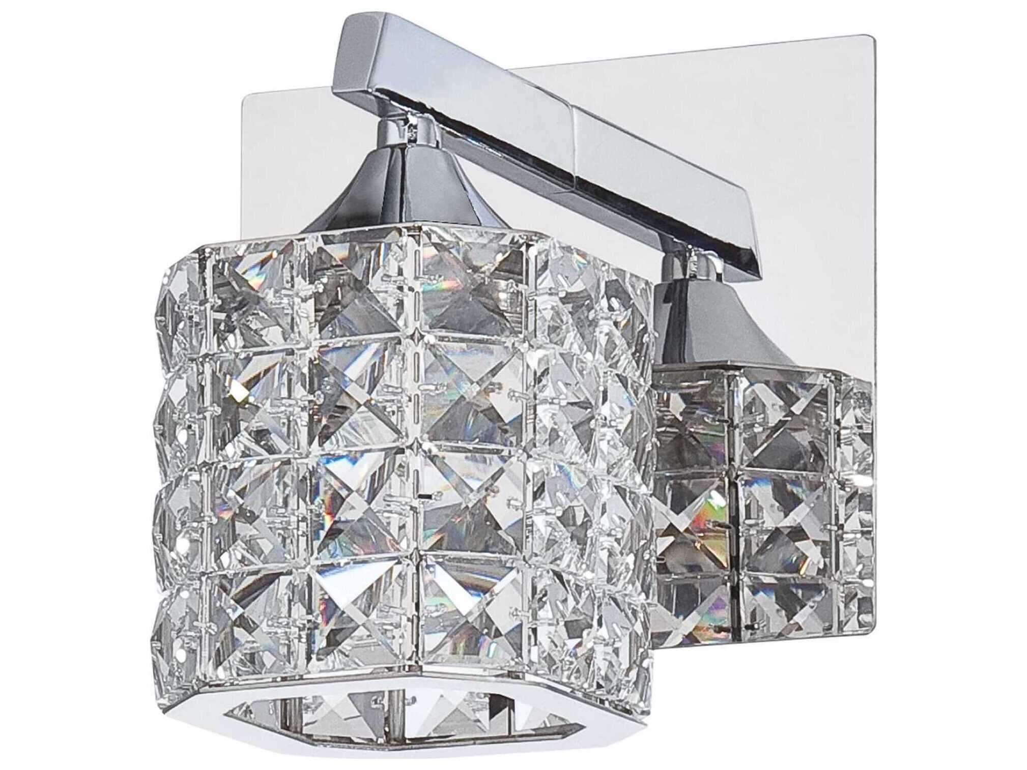 Kendal Shimera 1-Light Chrome Crystal Glass Wall Sconce