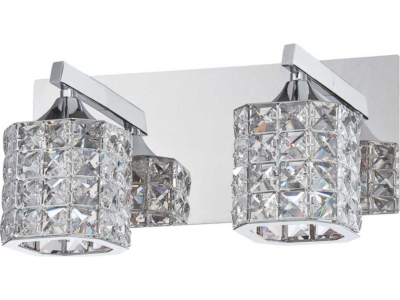 Kendal Shimera 2-Light Chrome Crystal Glass Vanity Light