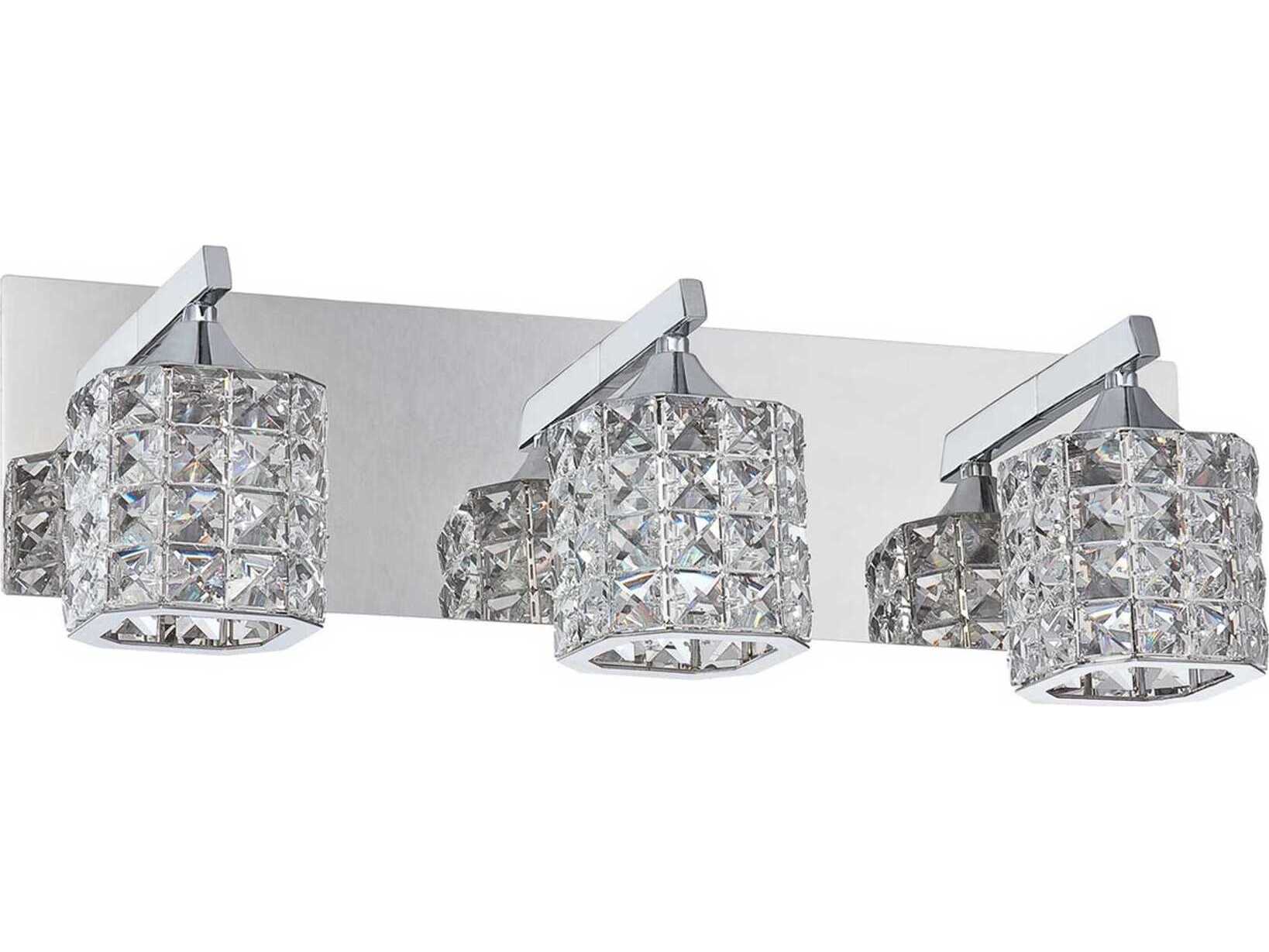 Kendal Shimera 3-Light Chrome Crystal Glass Vanity Light