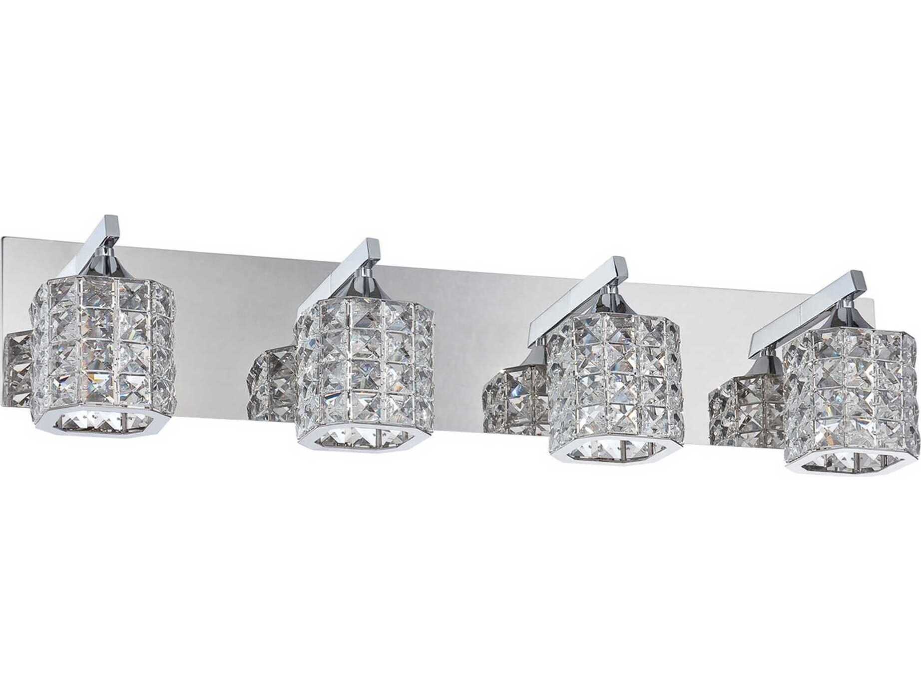 Kendal Shimera 4-Light Chrome Crystal Glass Vanity Light