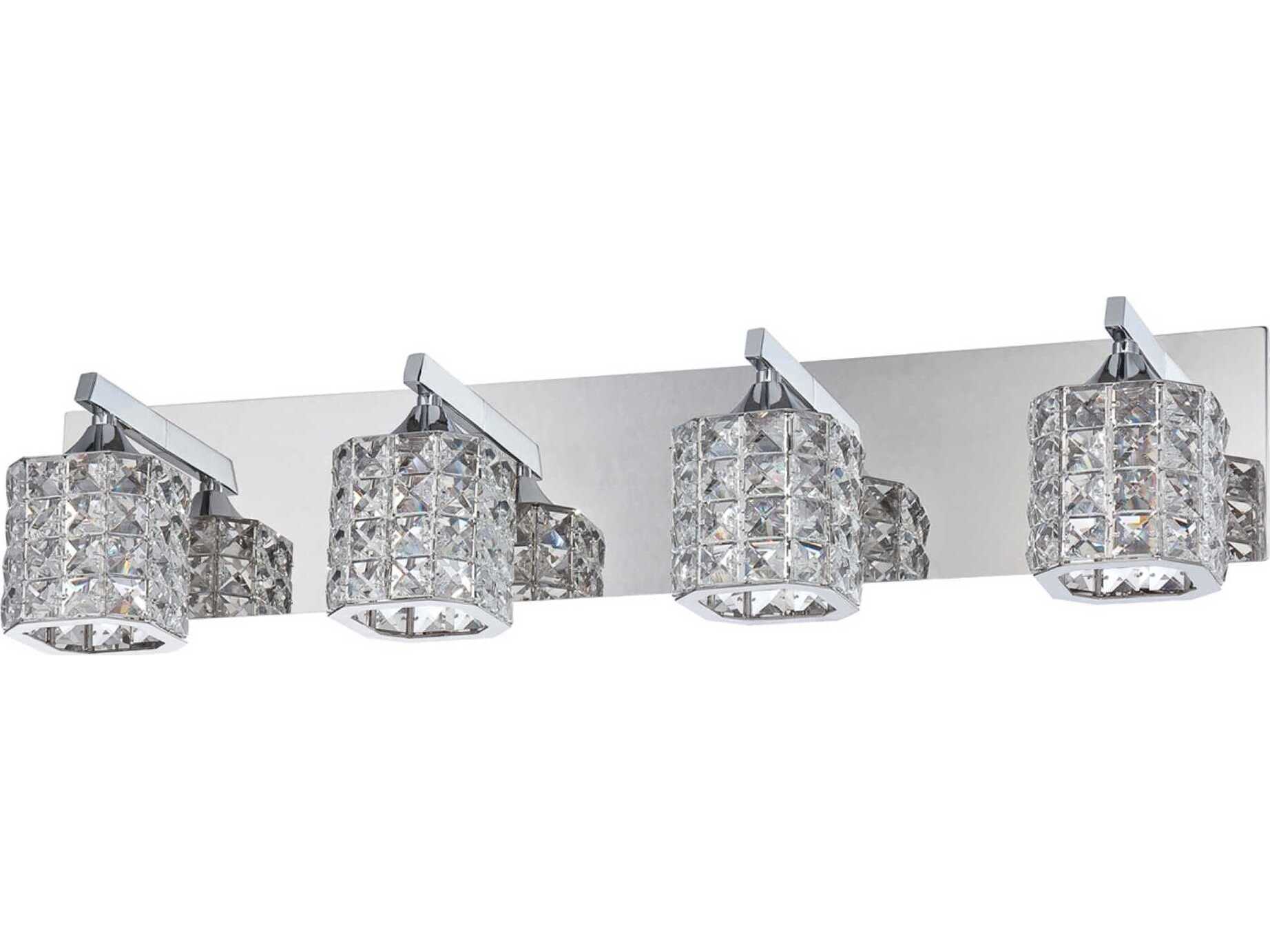 Kendal Shimera 4-Light Chrome Crystal Glass Vanity Light