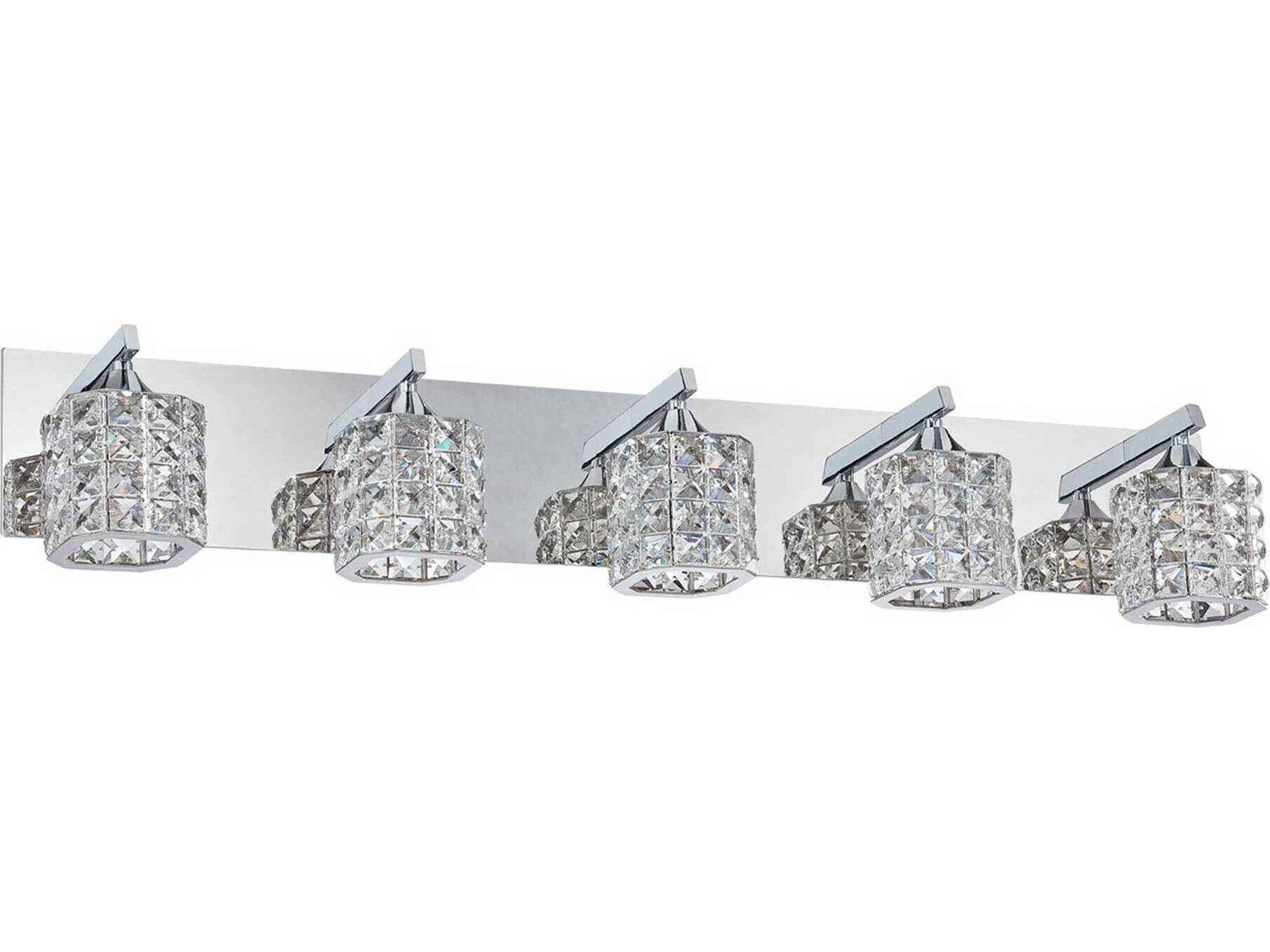 Kendal Shimera 5-Light Chrome Crystal Glass Vanity Light