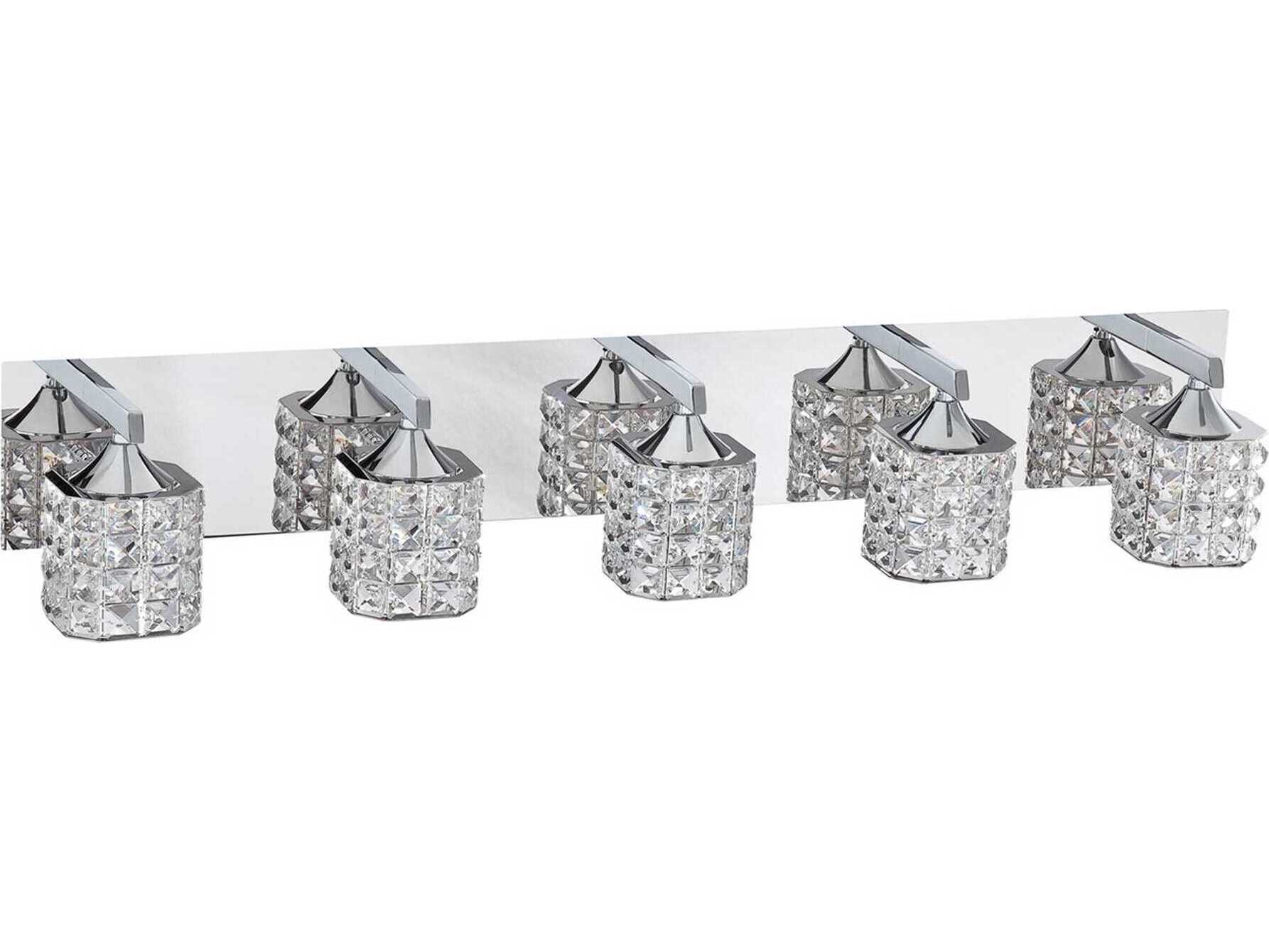 Kendal Shimera 5-Light Chrome Crystal Glass Vanity Light