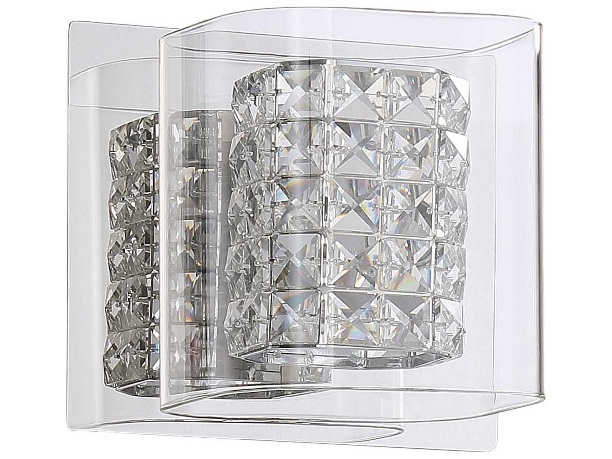 Kendal Crystorama 1-Light Chrome Crystal Glass Wall Sconce